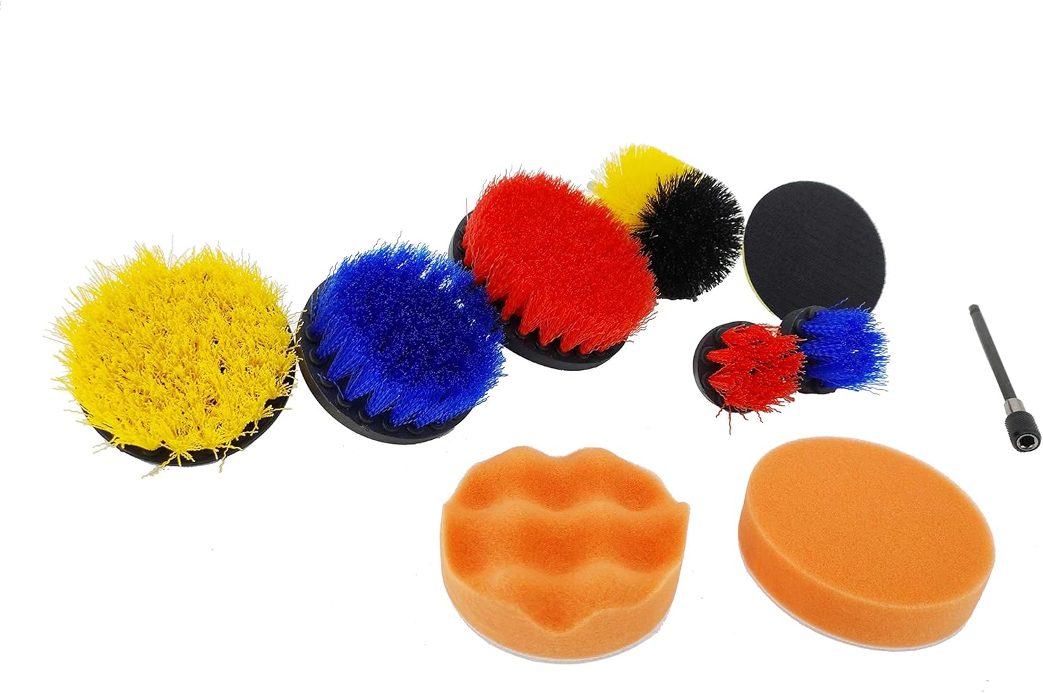 FixtureDisplays® 23-Piece Drill Brush Accessory kit, Powerful Cleaning Brush kit, Scrub Brush with Extended Attachment, Cleaning pad for, Sink, Floor, Wheel, Carpet, Yellow 15285NEW