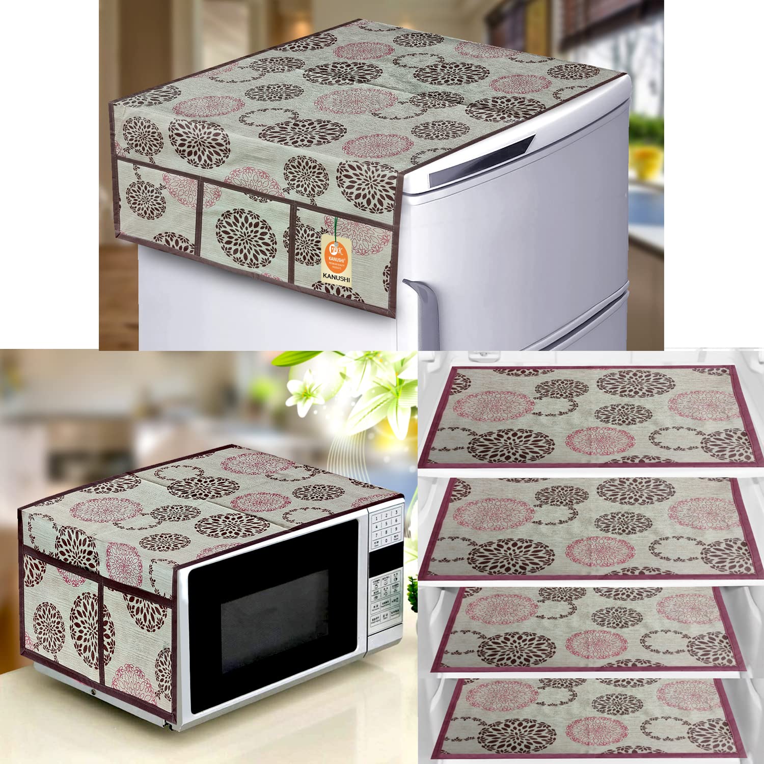 KANUSHI Industries® 1 Pc Fridge Covers/Refrigerator Cover + 1 Pc Microwave/Oven Cover Top + 4 Fridge Mats (FRI+MICRO-NW-NEW-10+04-MATS) (B0BHWT4VPM) Amazon Price History, Amazon Price Tracker