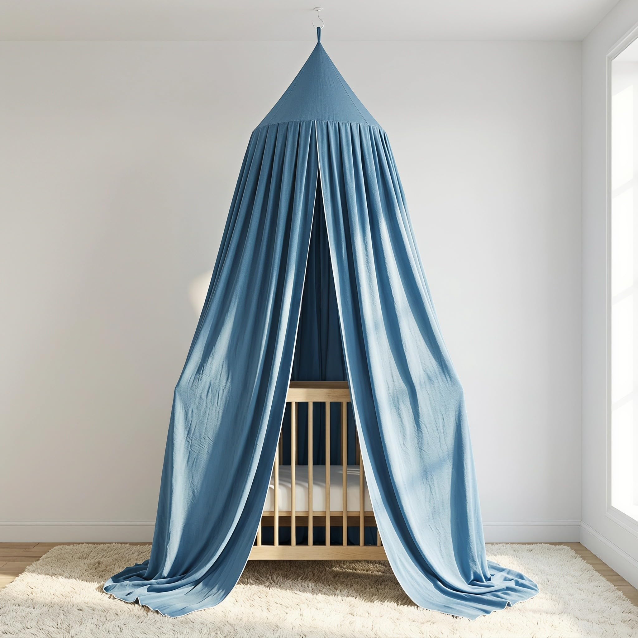 Tenda a Baldacchino Rotonda per Culla in Poliestere