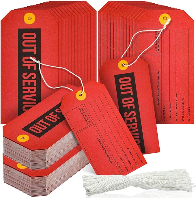 Out of Service Tags, Red Tags, Maintenance Required Tags