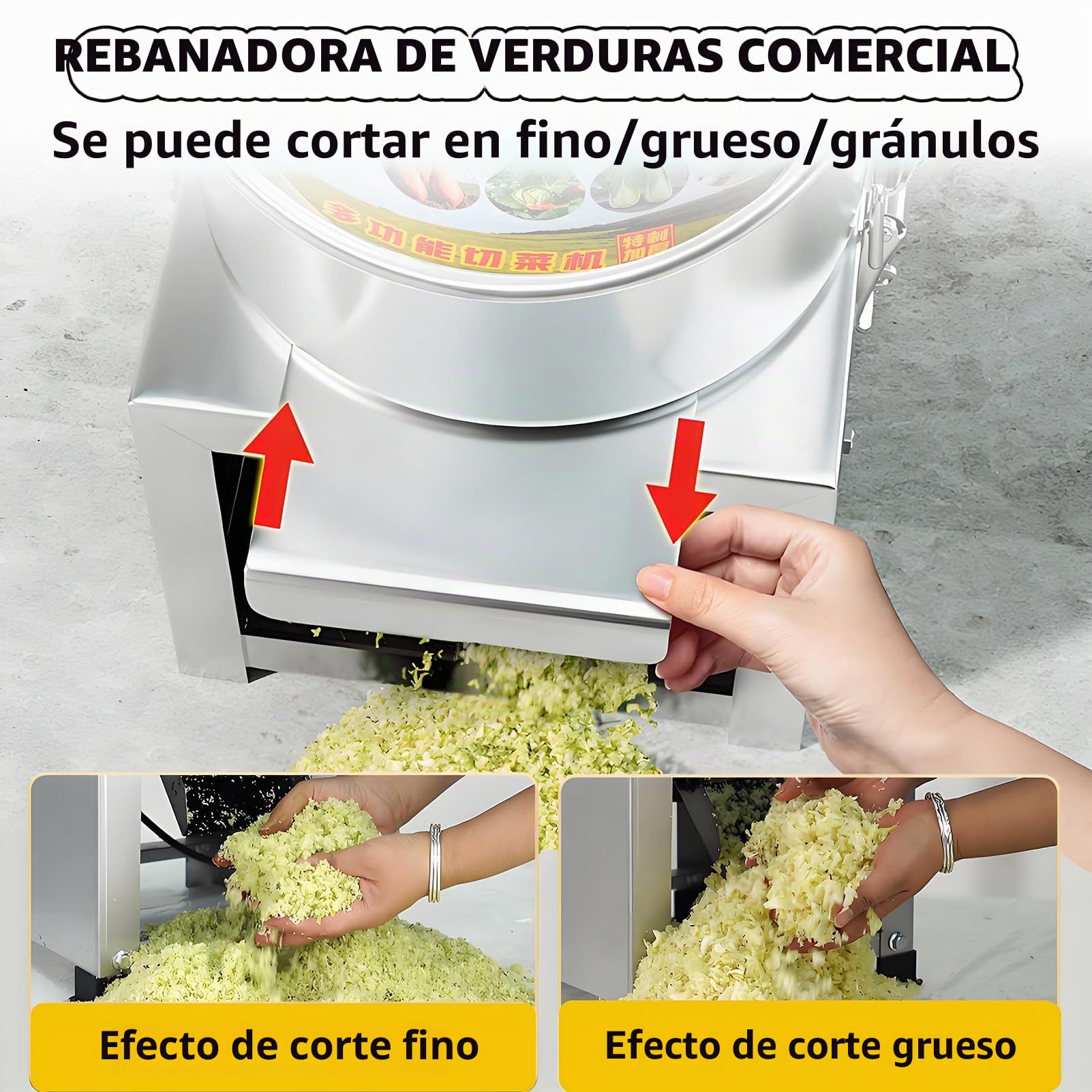 Picadora y Trituradora para Procesamiento de Alimento para Aves, de Acero Inoxidable de Alta Resistencia con 4 Cuchillas, Corte Rápido de 1800 RPM, para Vegetales, Granos, Maní 1200W