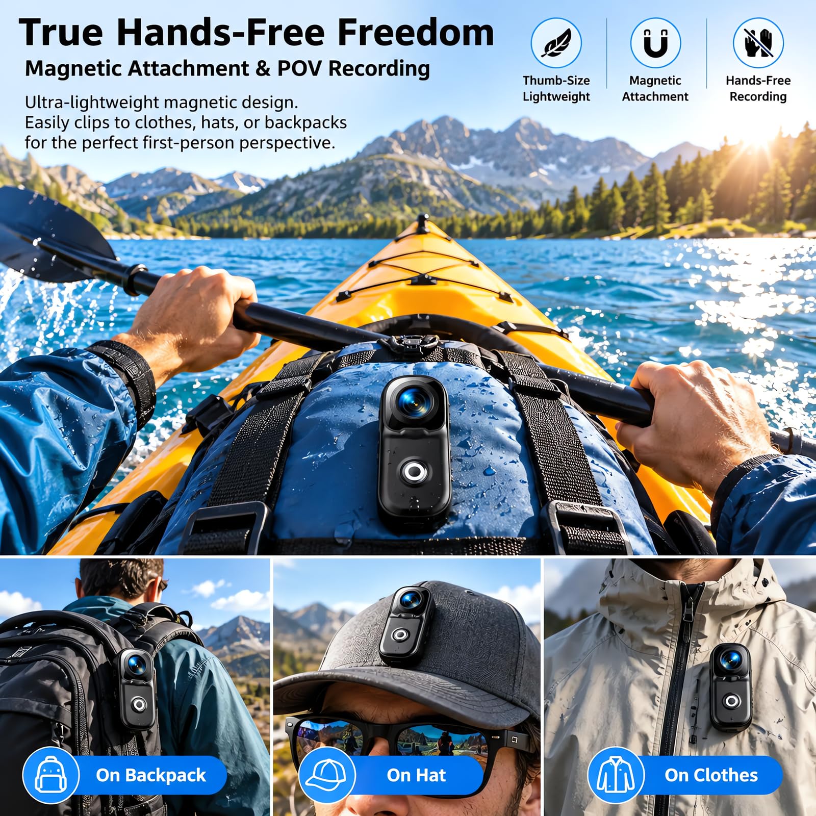 Mini caméra de sport magnétique 4 K, body cam, caméra corporelle