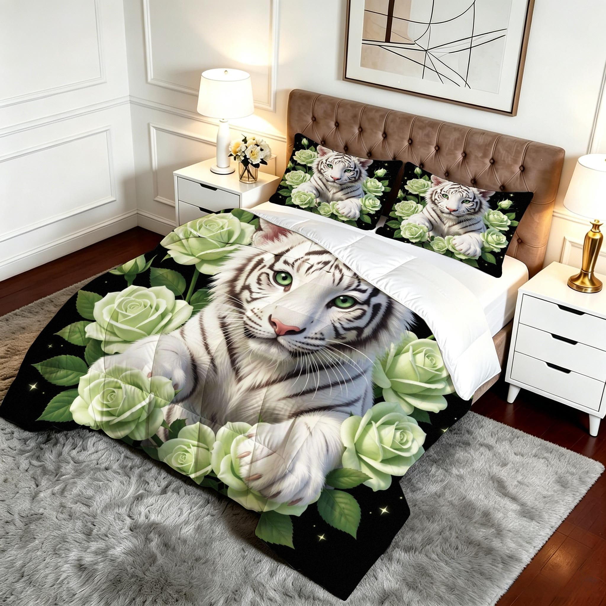 Couette 2 Personnes 200x200 cm, Tigre Blanc, CQ5722