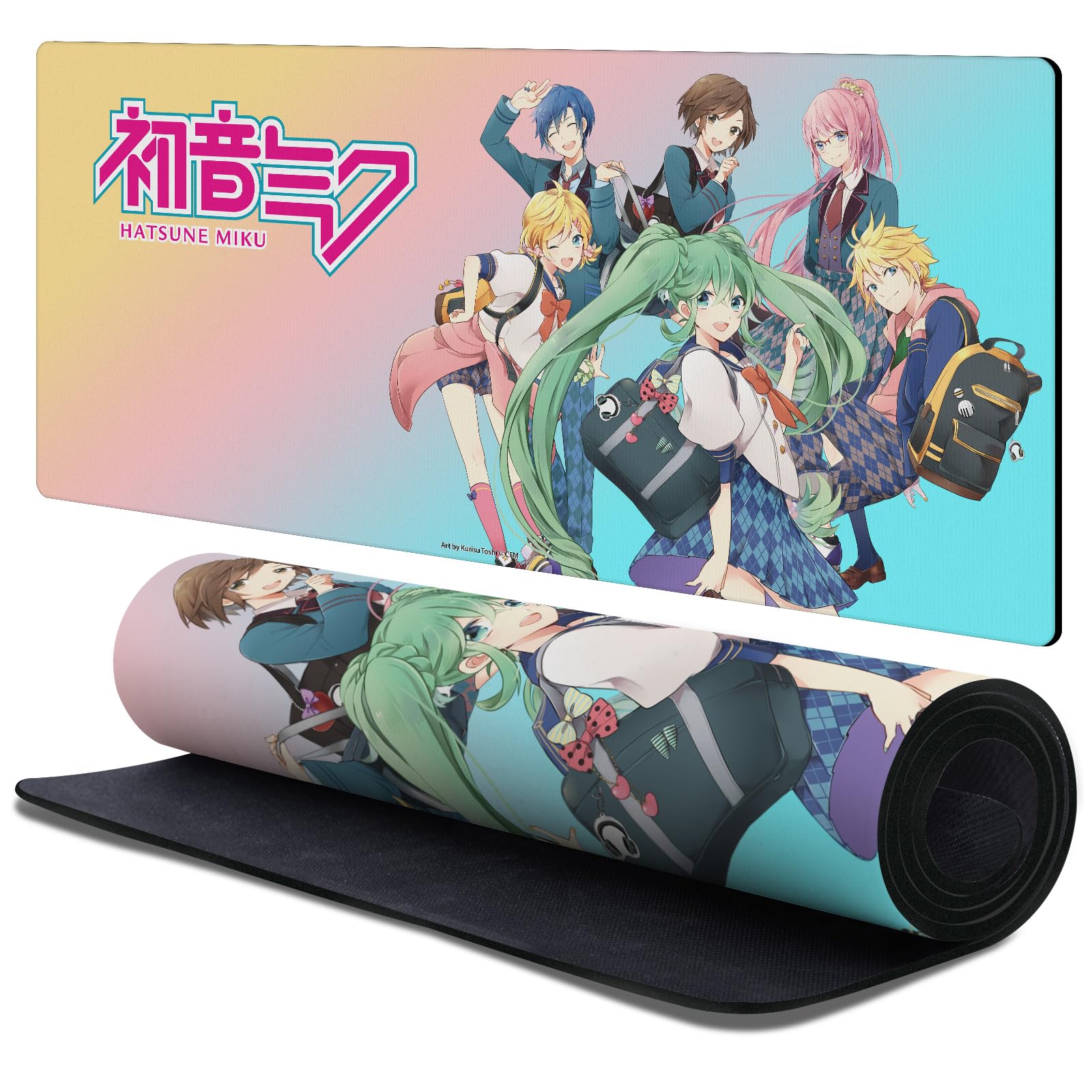 Head Case Designs Officially Licensed Hatsune Miku High School Graphics 37.4 x 15.75 x 0.16 inches (900 x 400 mm) - XL Gaming Office Desk PC Keyboard Mouse Mat Pad