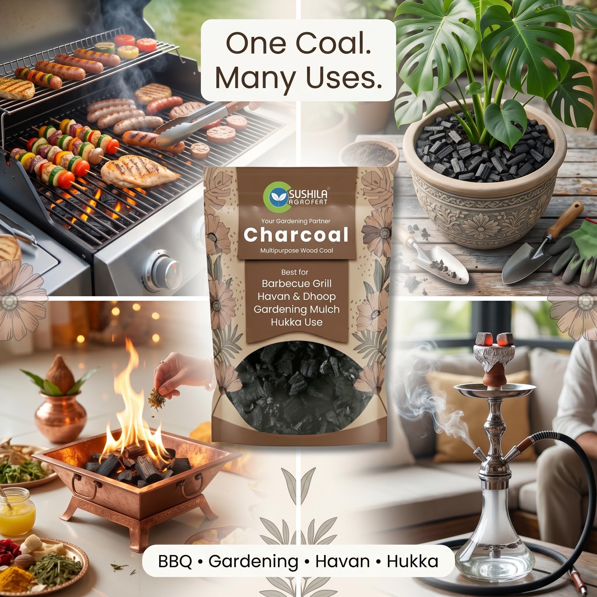 Natural Wood Charcoal 1KG - BBQ, Gardening & More -9 Natural Wood Charcoal 1KG - BBQ, Gardening & More -9