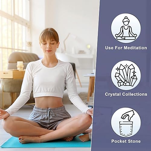 Miniatura 5 de Crocon Juego de piedras de hojaldre con forma de corazón de lepidolita de 1.969 in, 450 quilates, bolsillo de cristal curativo, colección de piedras