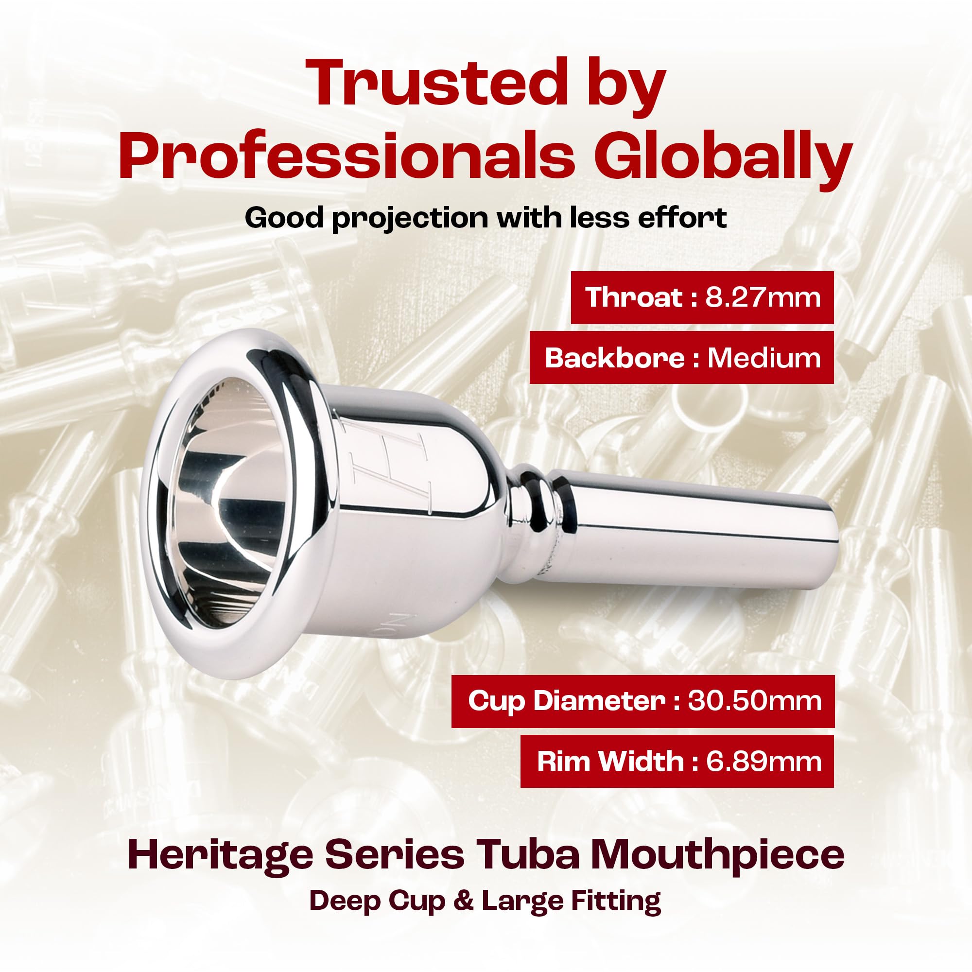 Amazon.com: Denis Wick Heritage Tuba Mouthpiece Silver-Plated