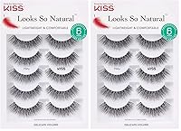 Vista 5 de KISS Ever EZ Lashes - Paquete doble No. 03, kit de inicio de pestañas naturales reutilizables, incluye aplicador de ángulo fácil y 2 pares de Negro