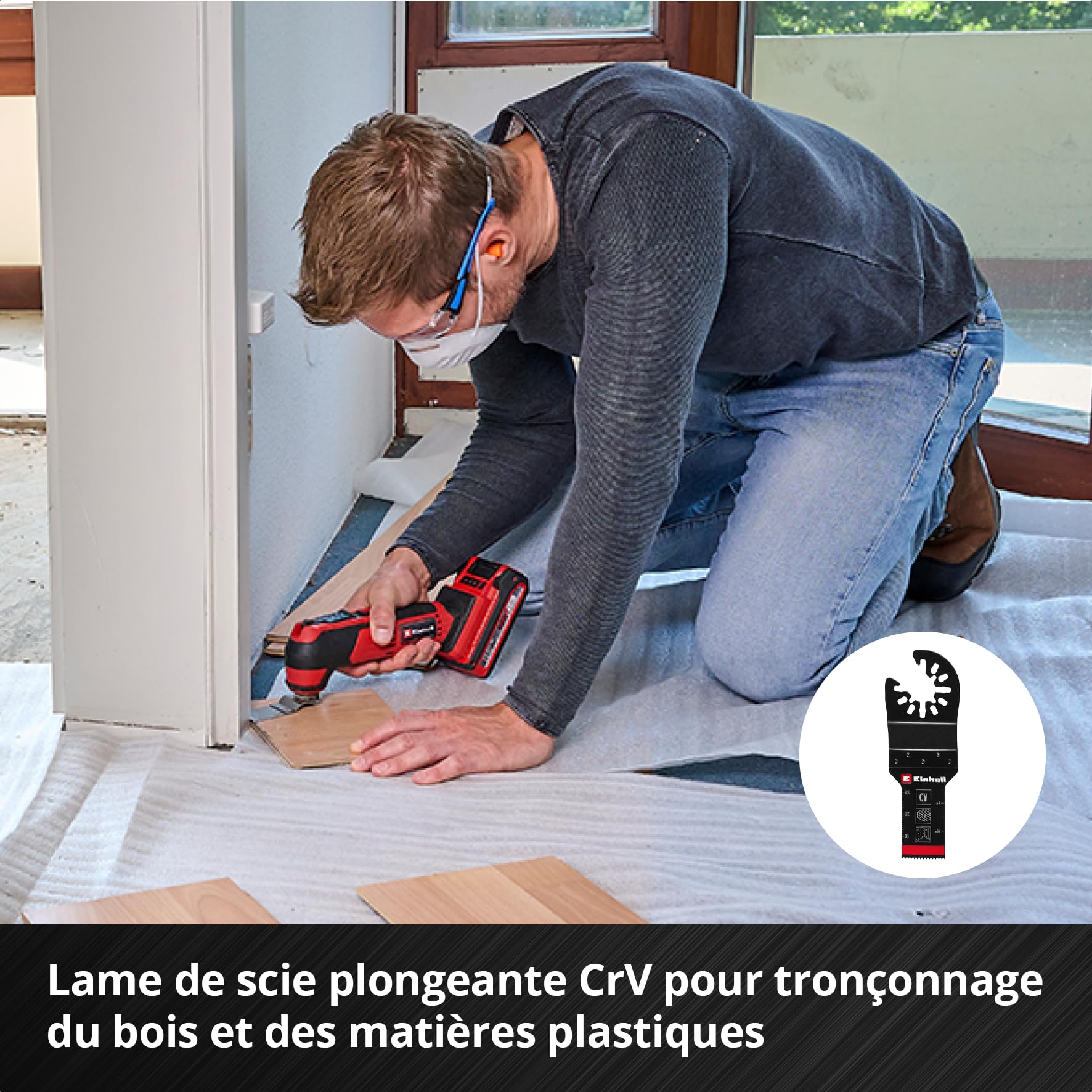 Original Einhell Kit d’outils multifonctions 6 pièces (lame de scie plongeante BIM, demi-circulaire HCS, plongeante CrV, demi-circulaire HM, râpe delta, grattoir flexible) | Lames de scie BiM / CrV / HCS / carbure | râpe Delta | grattoir flexible | foncti
