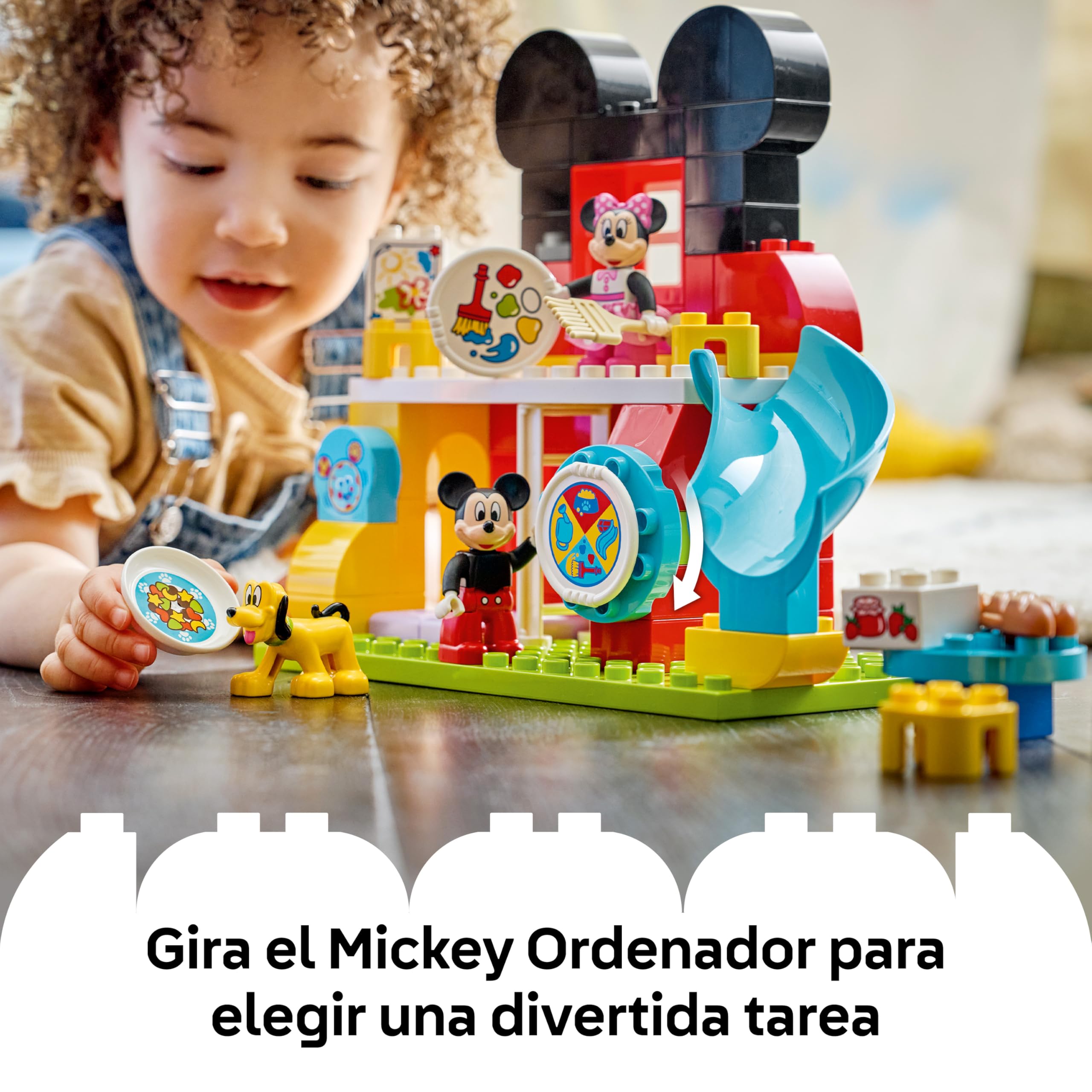 LEGO Duplo Disney Casa de Mickey Mouse con Minnie y Pluto de Juguete - Juego Educativo para la Motricidad Fina - 3 Figuras y Toodles - Regalo para Niños y Niñas de 2+ Años - 10465