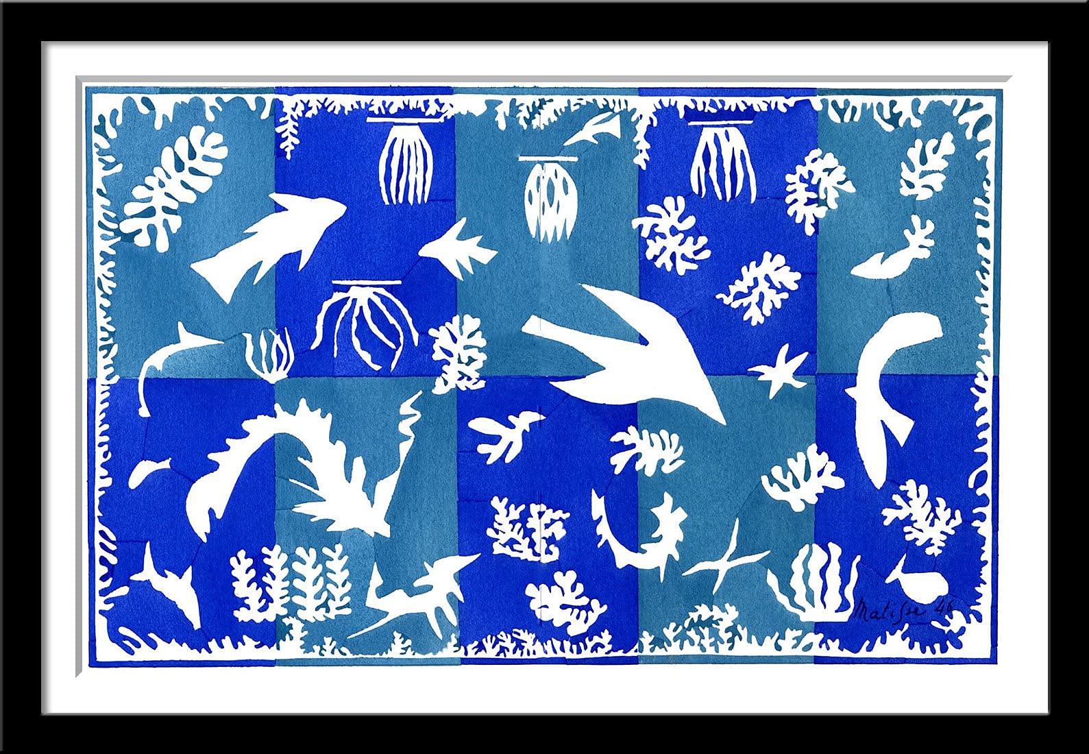 Tallenge - Henri Matisse -Polynesia The Sea - Small Framed Poster(Paper,12x17 inches, Multicolour)
