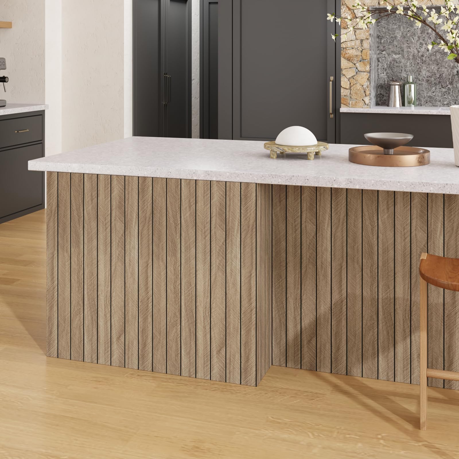 CRE8TIVE Wzór w jodełkę, brązowe panele ścienne 3D, samoprzylepne, 60 x 300 cm, panele sufitowe, samoprzylepne, panele ścienne, PCW, tapeta ścienna, salon, okładzina ścienna, łazienka, wodoodporna