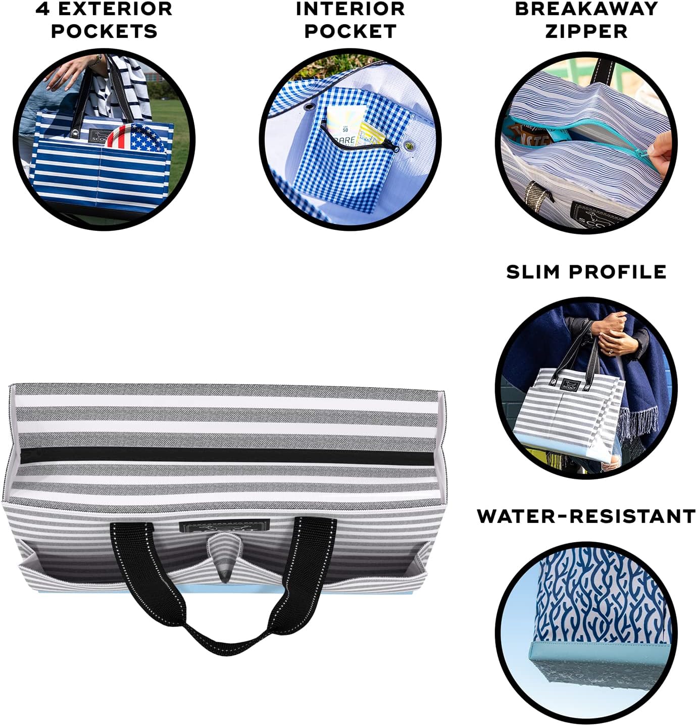 SCOUT Uptown Pocket Tote - Medium Multi-Use Tote Bag for Women, Nurses, Teachers, and Moms, 5 Pockets, Breakaway Zipper - Image 4