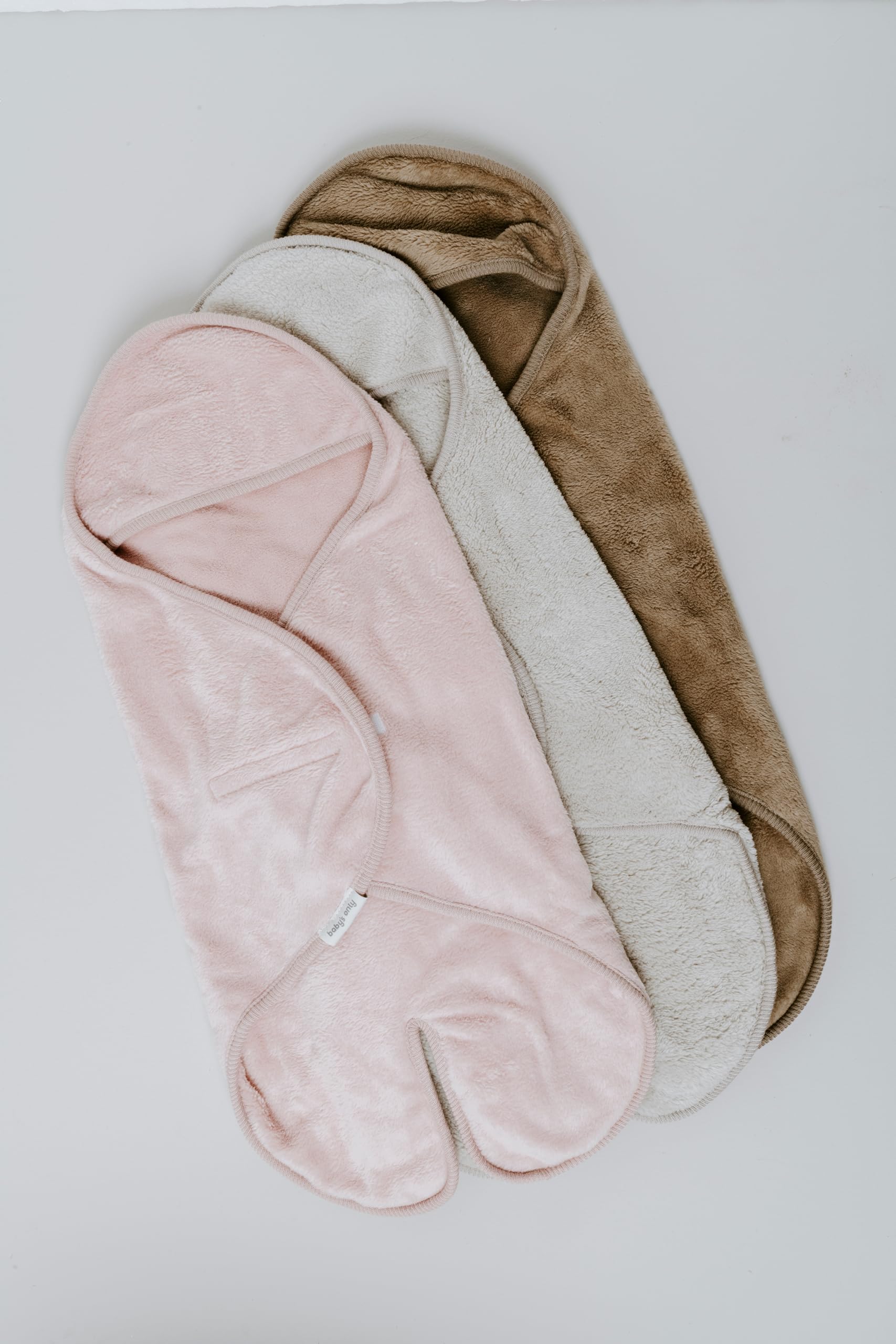 Baby's Only - Kocyk niemowlęcy z kapturem with feet Cozy - Old Pink