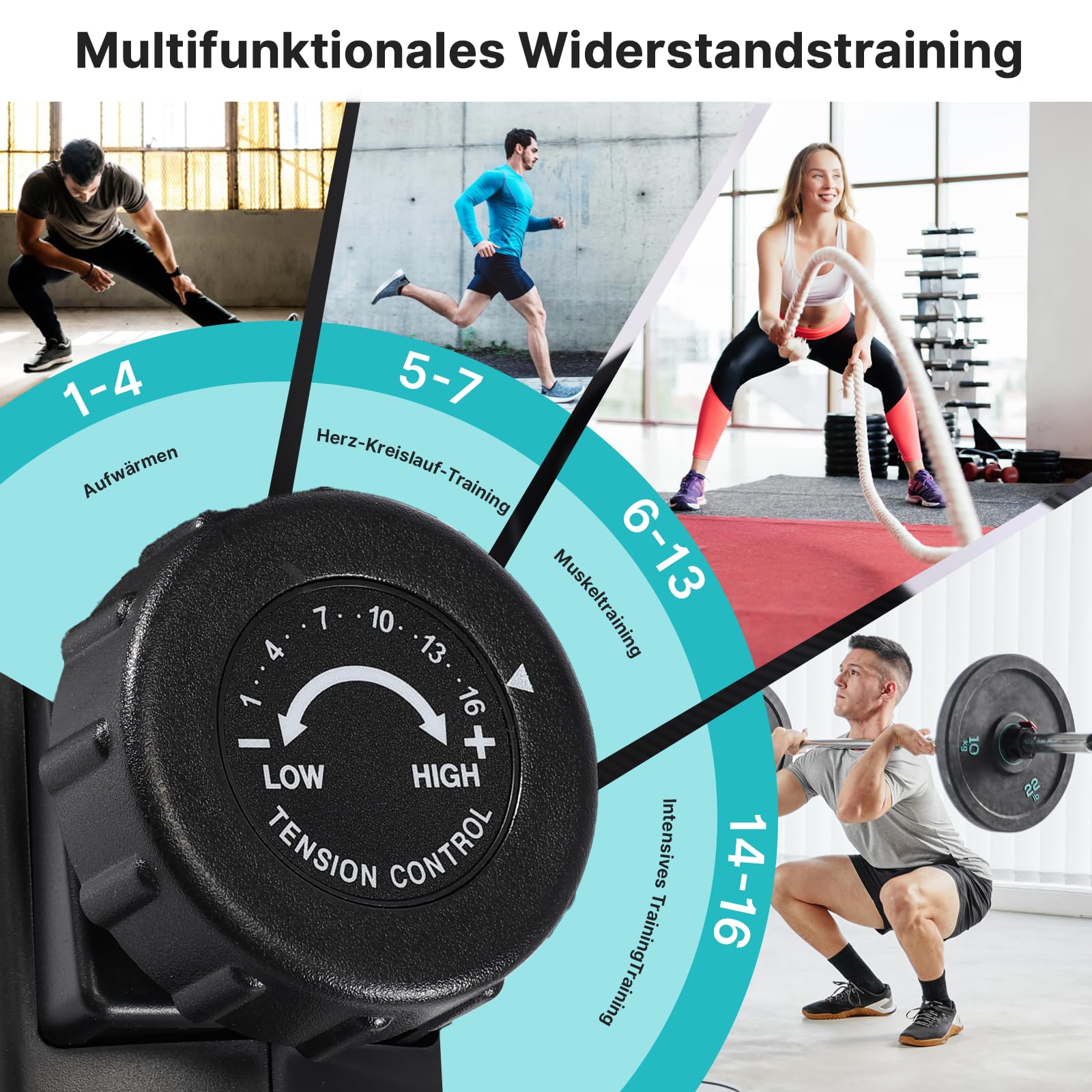 Wenoker Ergometer Liege- Heimtrainer mit Magnetbremse, Pulssensoren und LCD-Display, 16 Widerstandsstufen Bis 160KG, Sitzergometer mit Rückenlehne für Senioren