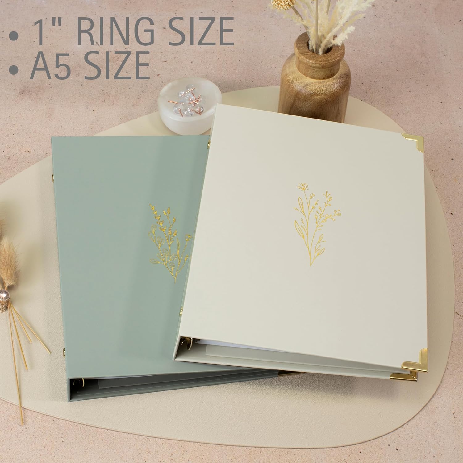 ZICOTO Aesthetic Spiral Notebook Set of 3 and 3 Ring Binder Set of 2 Bundle - The Perfect Supplies to Easily Organize Your Tasks and Boost Productivity