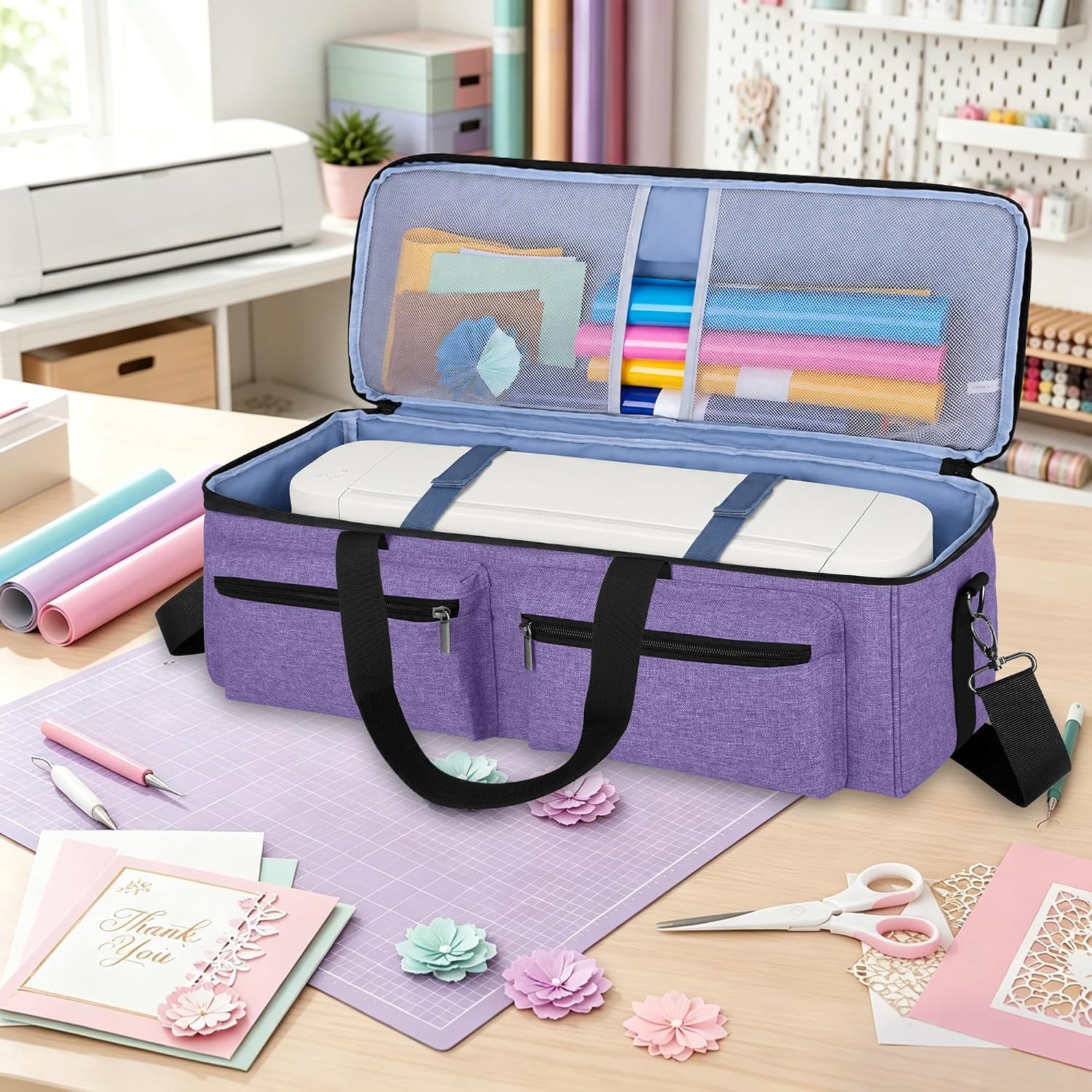 LUXJA Carrying Case Compatible with Cricut Explore 5, Purple