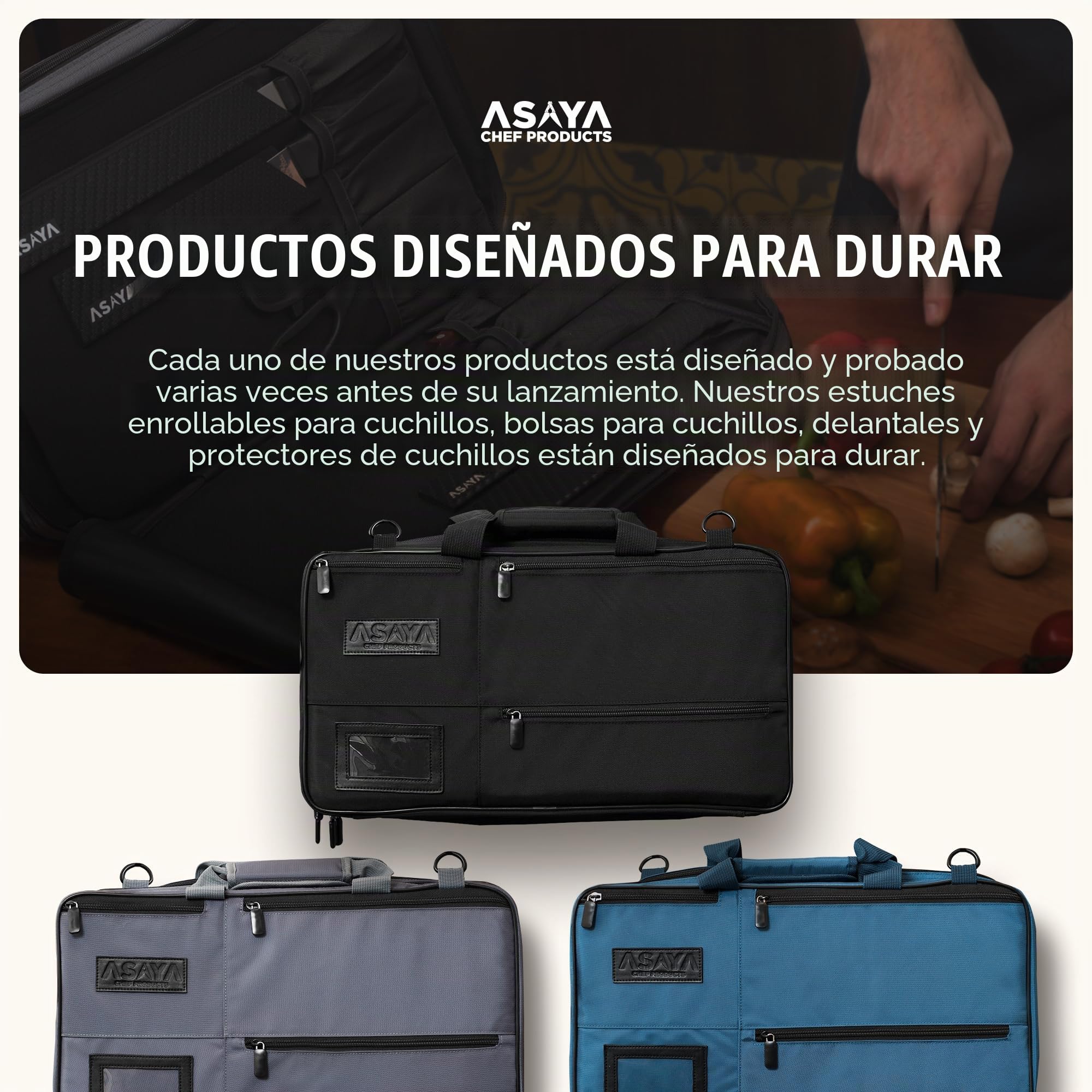 Estuche para Cuchillos para Cocineros Profesionales - 28 Bolsillos para Cuchillos y Utensilios de Cocina - Nailon balístico Duradero, herrajes de Acero Inoxidable Negro, Soporte para Tarjetas de