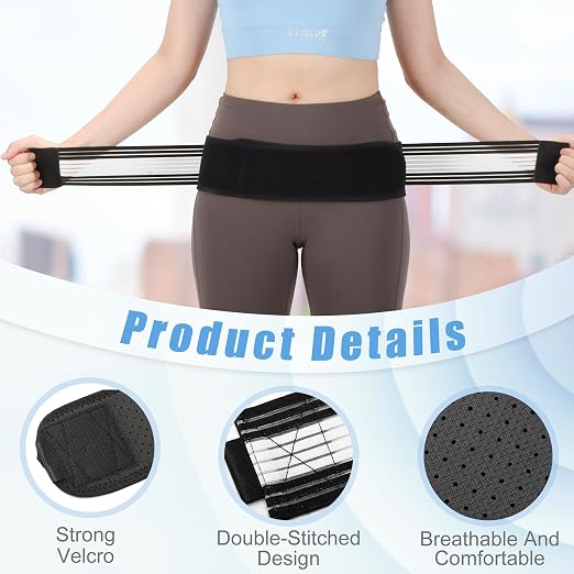 Sacroiliac SI Joint Hip Belt for Sciatica Pain Relief - Adjustable Support Belt for Women & Men, Lower Back Brace for Sciatica, Lower Back, Leg & Pelvic Pain Relief（White） miniatura 4