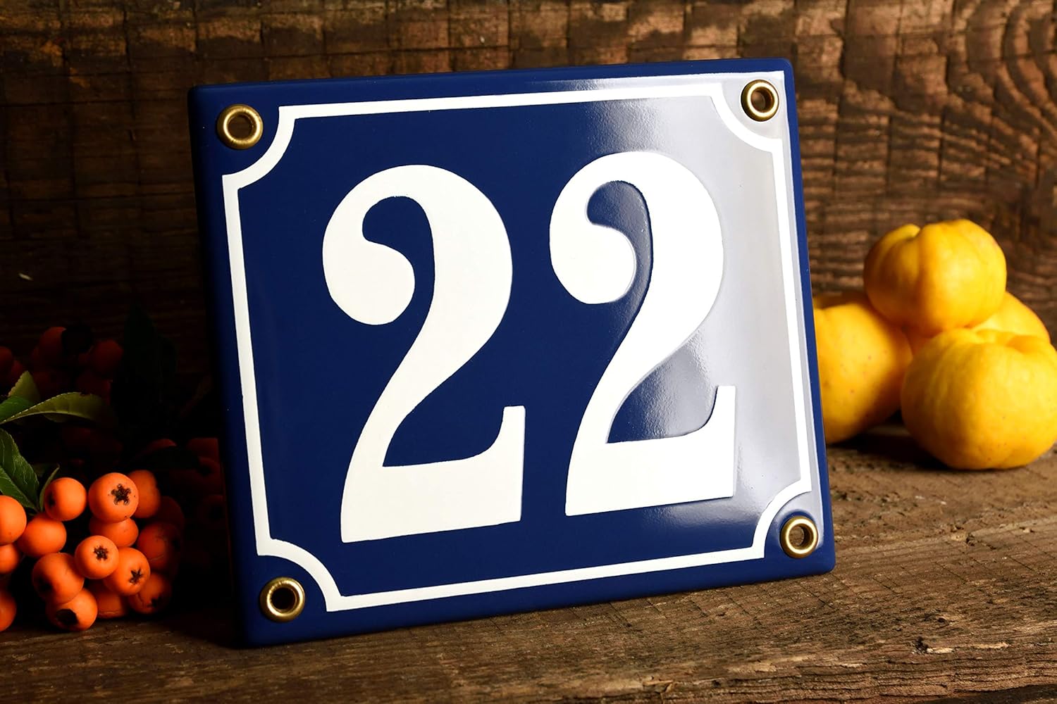 Porcelain Address Plaque 3.9″x4.7″, Customisable Handcrafted Enamel Door Sign, French Classic Style, Personalized House Number, guarantee