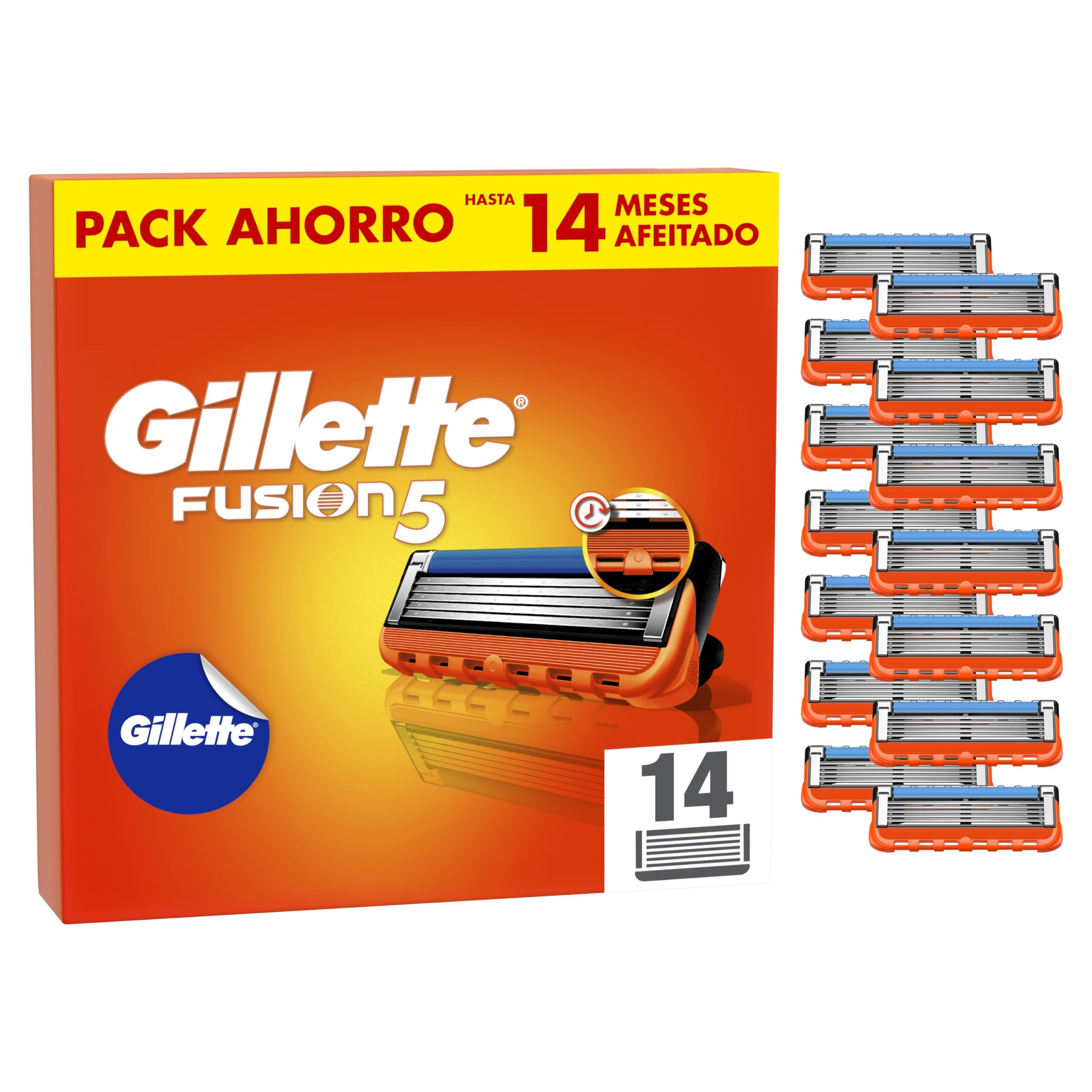 Gillette Fusion5 Recambios para Maquinillas de Afeitar, Pack de 16 Cuchillas de Afeitar con 5 Hojas, Banda de Gel Lubricante Y Recortadora de Precisión — view 9