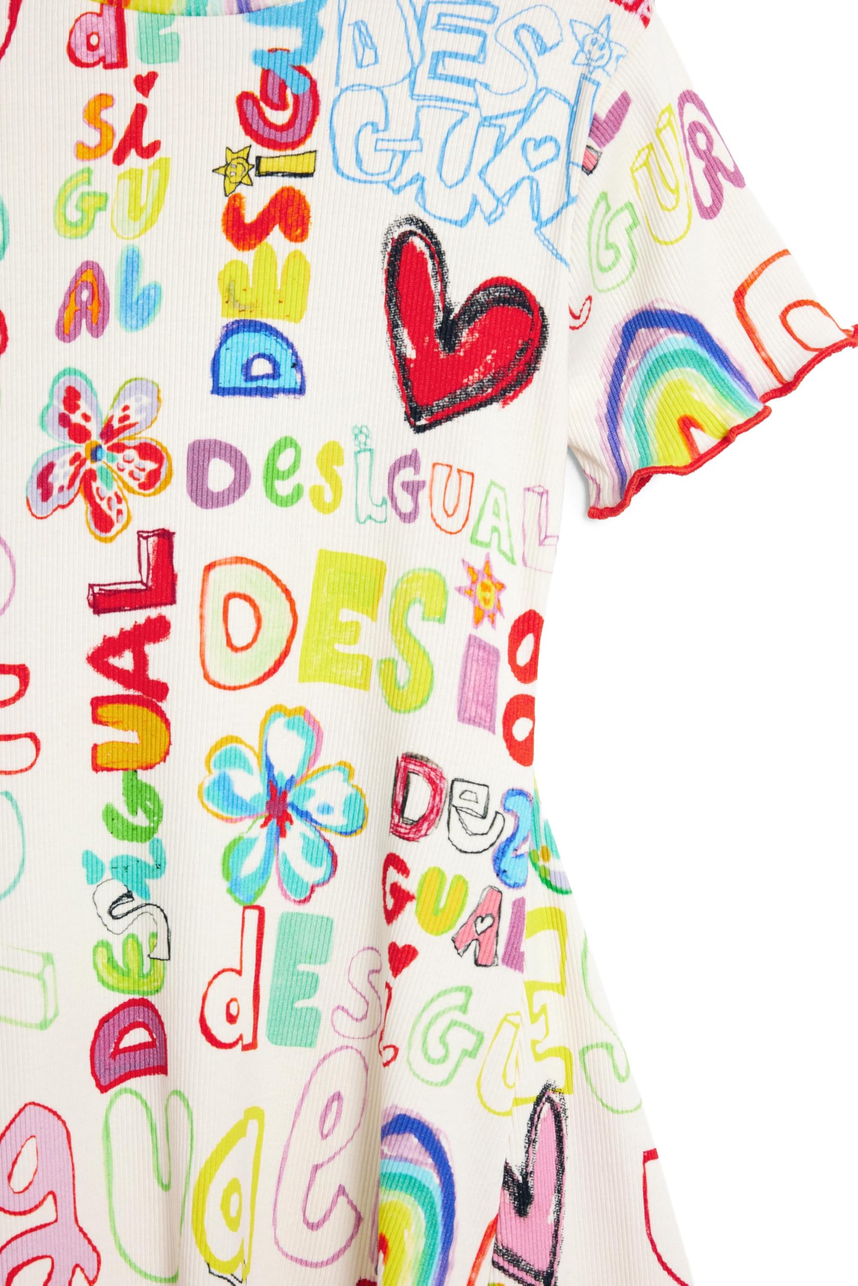 Desigual Vest_Lia Dress, Bianco, 14 Anni Bambina