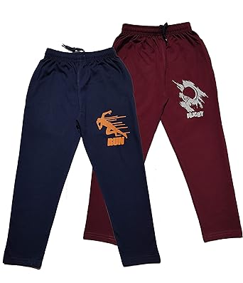 star lath Boys Regular Fit Cotton Track Pants, Lowers and Pajamas for Kids Boy Age 4 to14 Years Combo (Pack of 2)