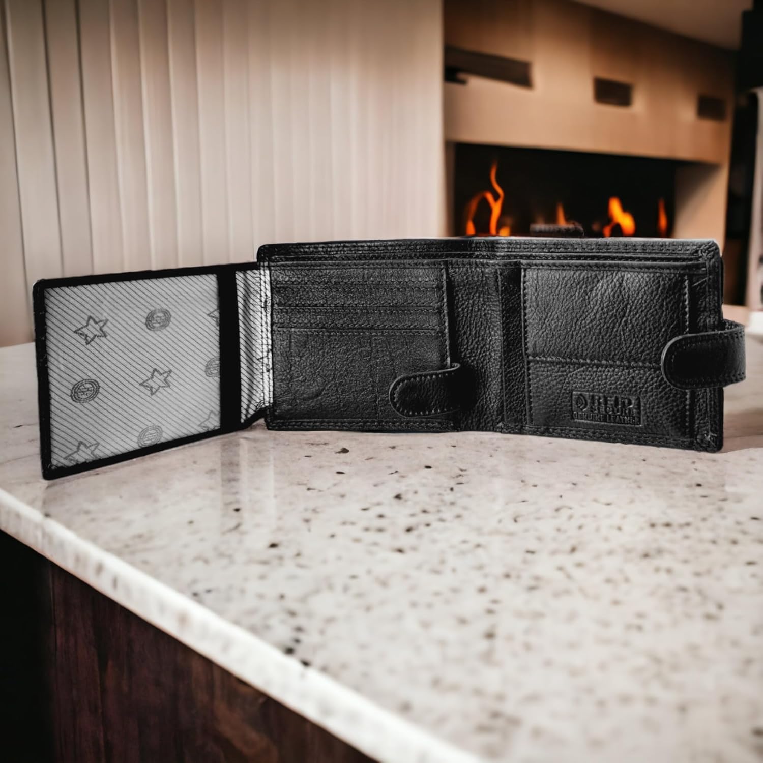 MORUCHA Black Wallet For Mens | Genuine Soft Nappa Leather RFID Blocking | High Capacity Stylish Wallet Purse | Designed For Up To 6 Cards, ID, Coins And Cash | Gift Boxed | M-25
