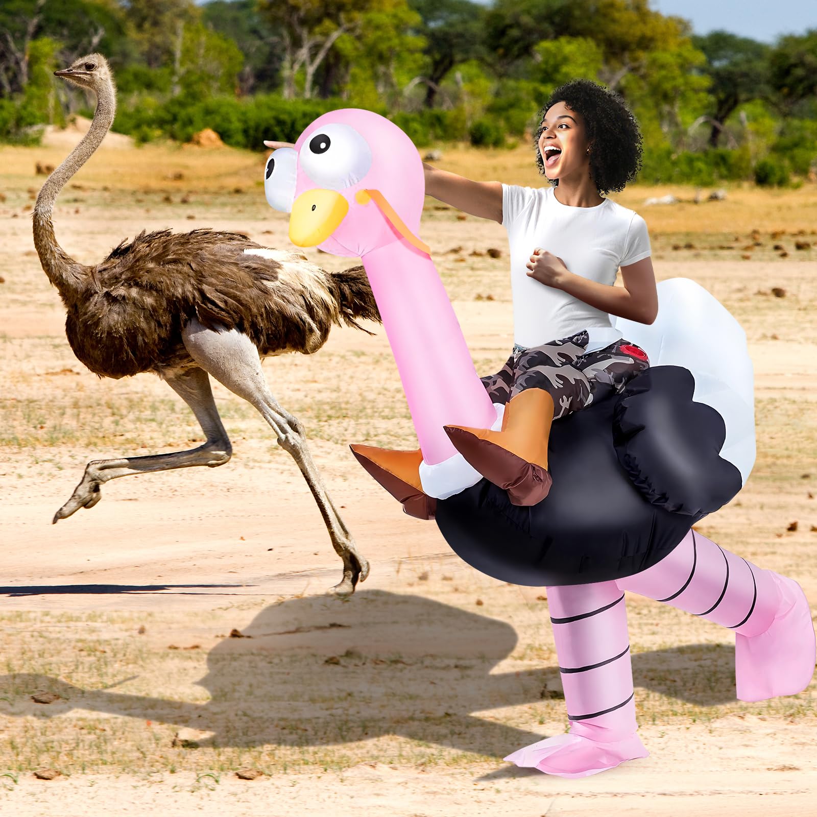 MIAOKE Inflatable Costume, Halloween Costumes Adult Inflatable for Men Women Blow up Funny Fancy Dress (Ostrich) - Image 2