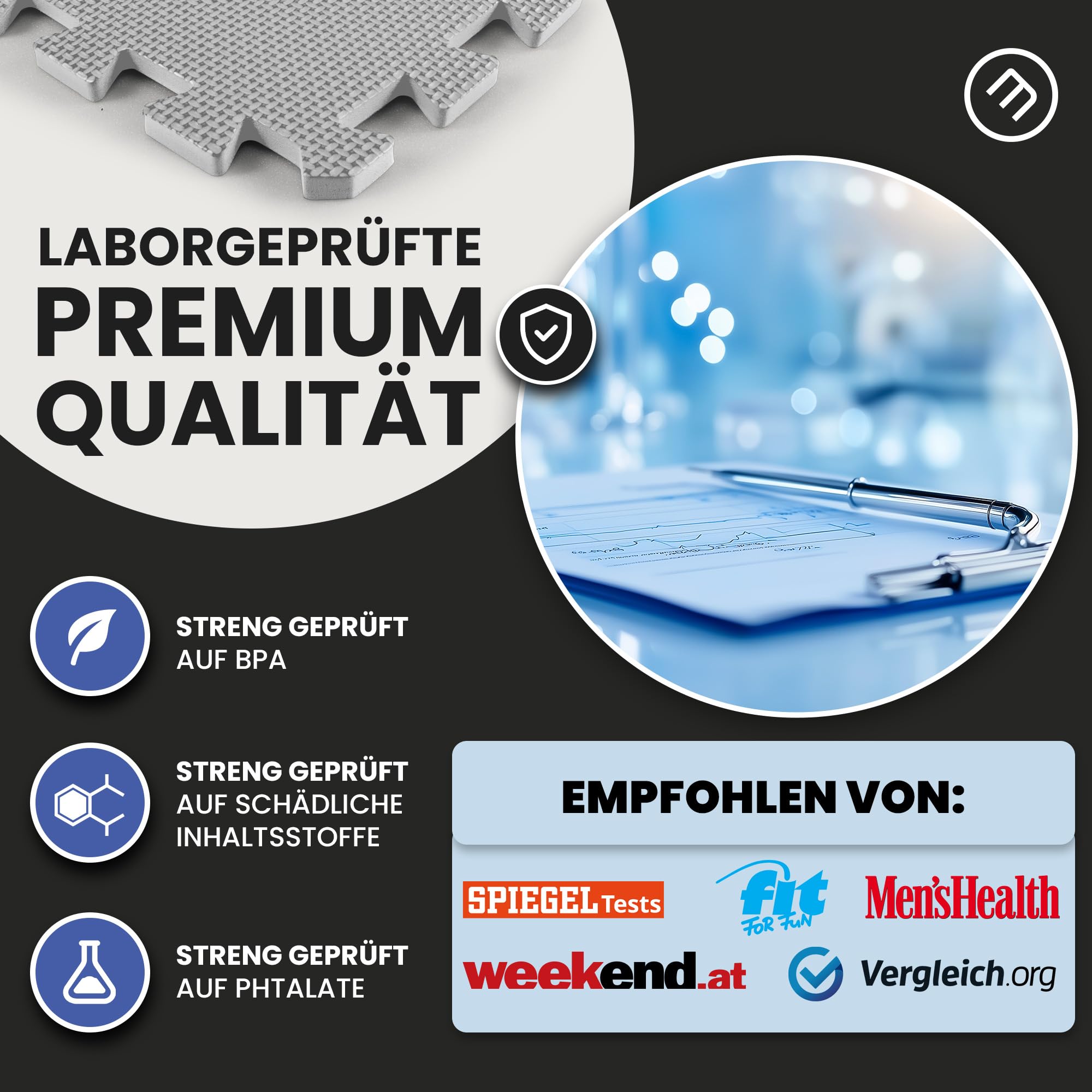 Schutzmatten Bodenschutzmatte Set Sportmatte Gymnastikmatte Puzzlematte: Puzzle Sportgeräte Matte Fitnessmatte Turnmatte Unterlegmatte Bodenmatte Sport Mat Trainingsmatte Gummimatte Yogamatte - Grey