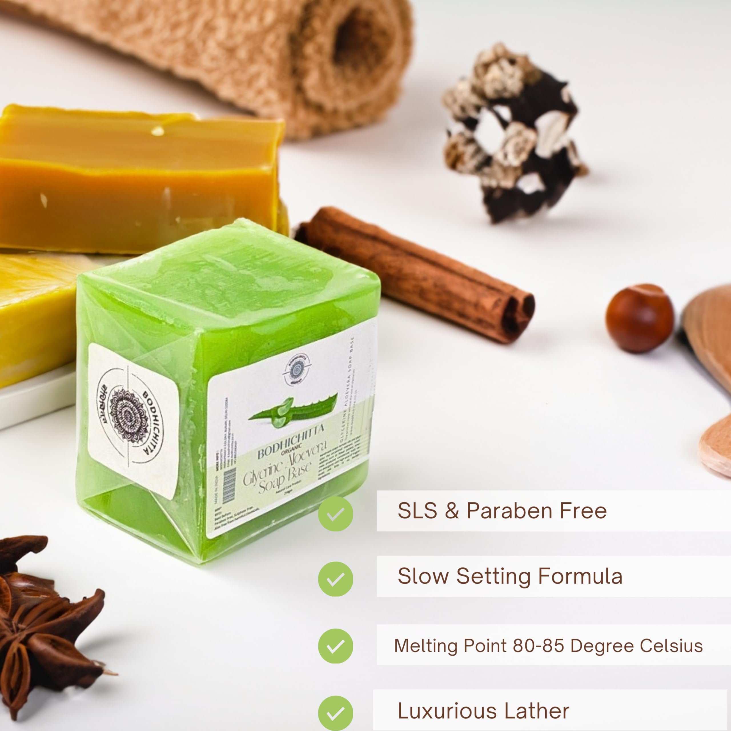 Bodhichitta Ultra Clear Transparent Glycerin Soap Base & Aloevera Soap Base Handmade Natural Soap For Women Soap Base Combo for DIY Soap Making Pack Of 2 (250g each) 1