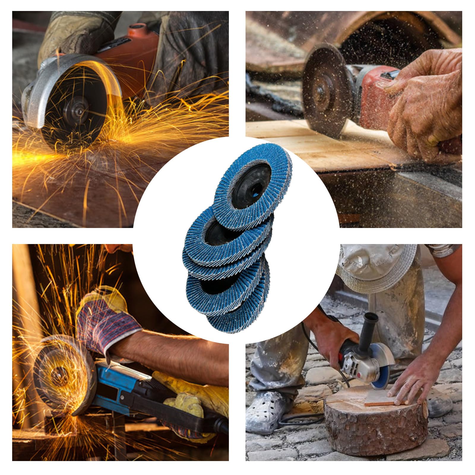 12 sztuk krążków wachlarzowych, ściernych, ściernych, 75 mm, ziarnistość 120, tarcza lamelowa, do metalu, stali, drewna, tarcza szlifierska, mop szlifierski, płyta do szlifowania, kolor niebieski