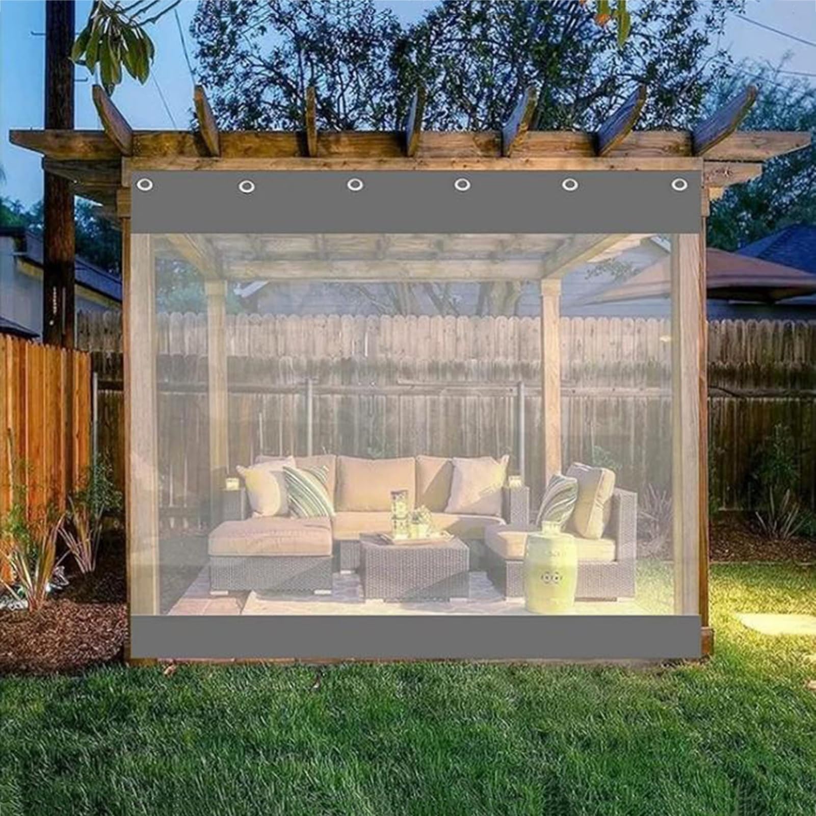 Telone impermeabile in vinile per patio, gazebo e balconi, pannelli laterali resistenti alle intemperie, in plastica resistente, per protezione esterna