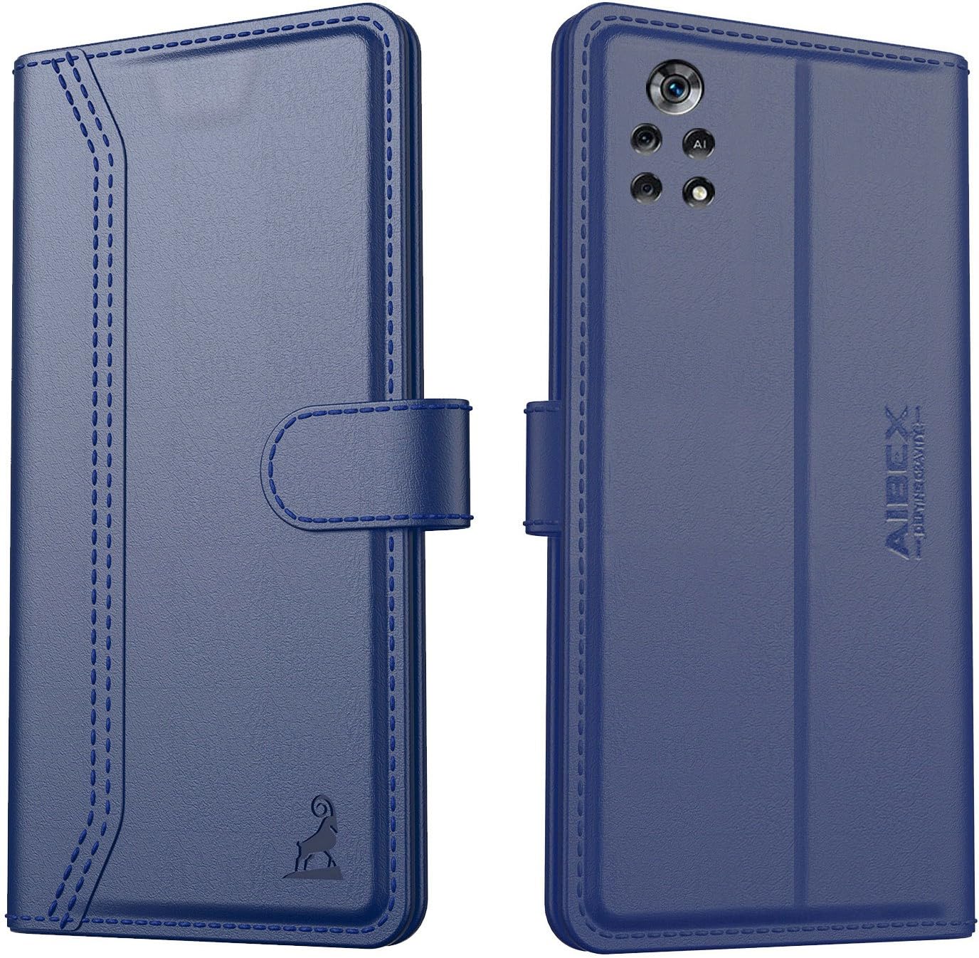 AIBEX ® Poco X4 Pro 5G Flip Cover Leather Finish | Inside TPU with Card Pockets | Wallet Stand | Complete Protection Flip Case Blue (B0B4N4XXXK) Amazon Price History, Amazon Price Tracker