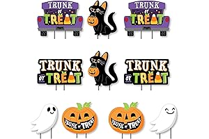 Cat Pumpkin Trunk Lawn Decorations - Big Dot of Happiness Trunk or Treat