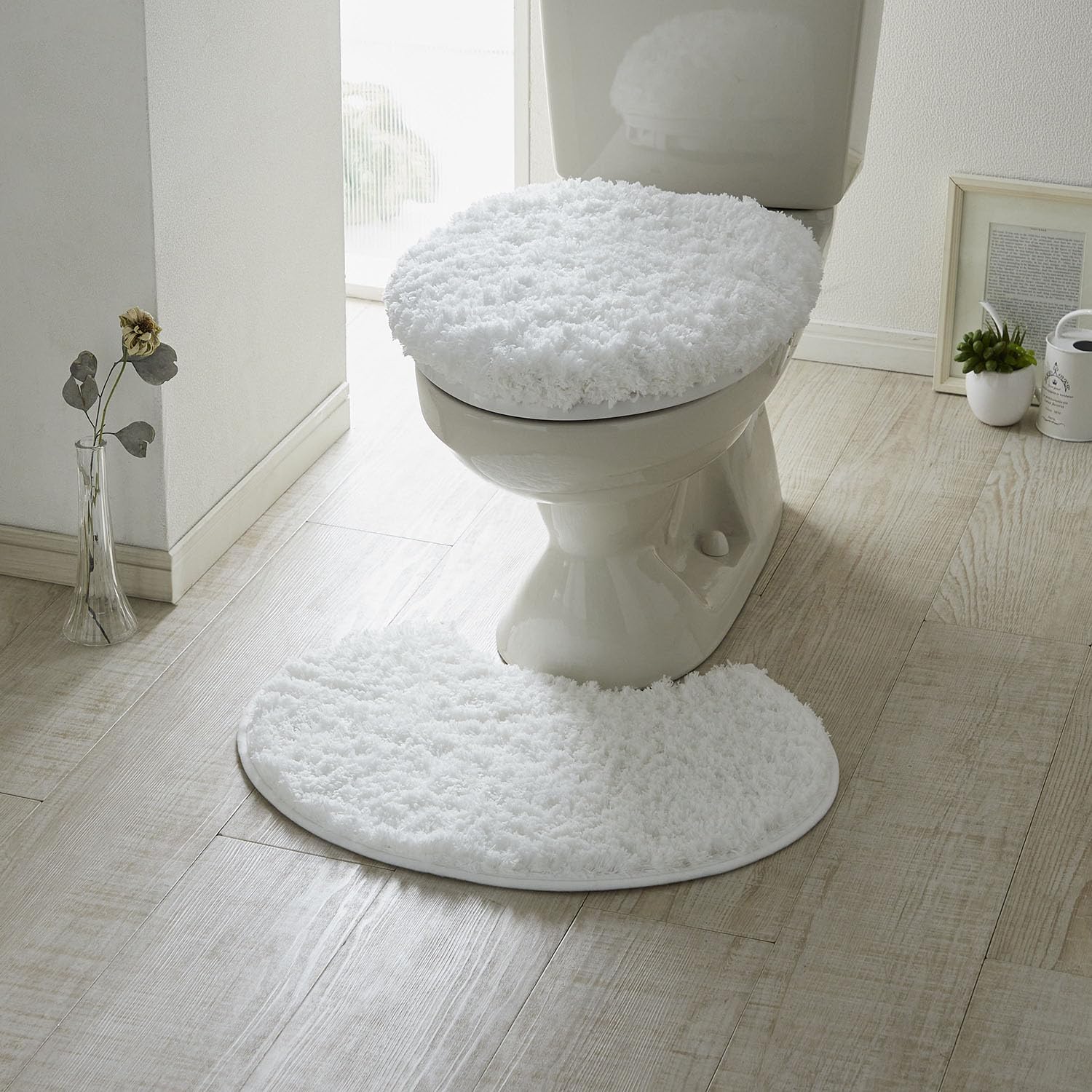 Amazon | [ベルメゾン] トイレマット ふたカバー 2点 セット 洗える