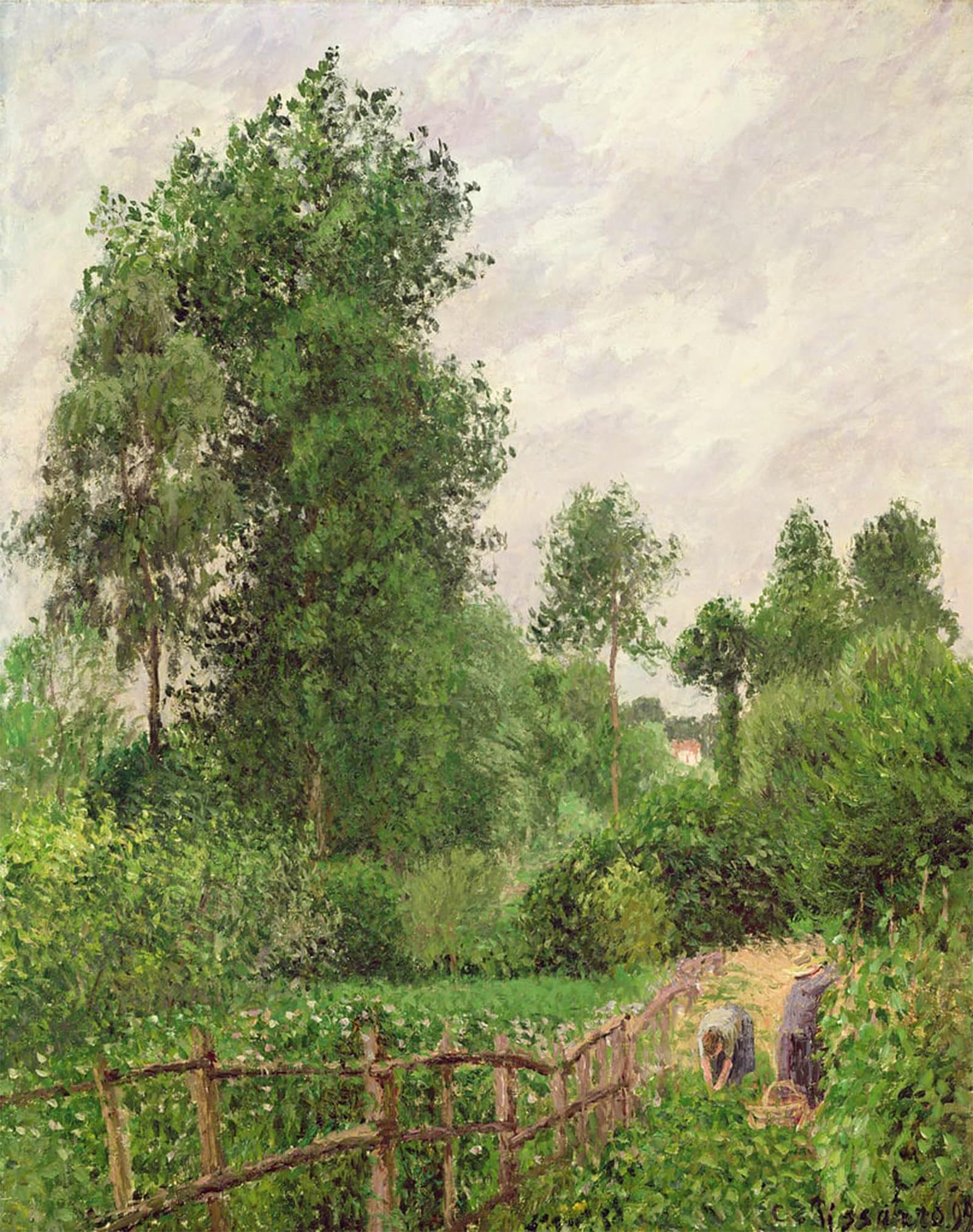 POSTERIIk Famous Modern Artwork Art Mural Paysage Temps Gris a Eragny by Camille Jacob Pissarro Oil Paintings Pictures for Home Decor 60x90cm