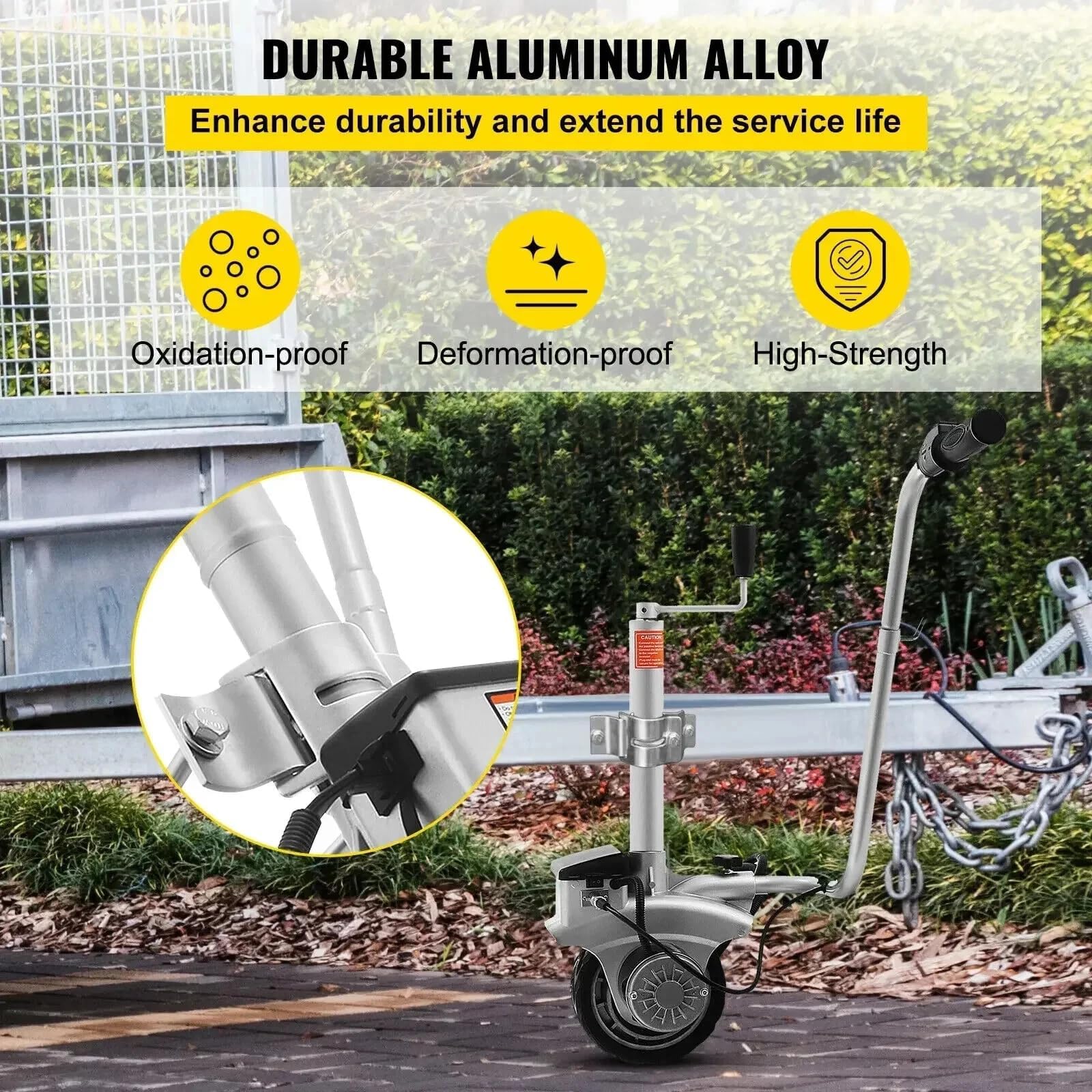 Ruota di Sostegno per Rimorchio, Carrello rimorchio Elettrico Carico Max Di 2270KG 12V/350W Cric Di-Rimorchio Barca Di Manovra Del Trasloco