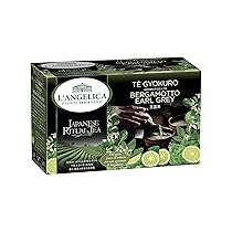 L’Angelica, Tè Verde Gyokuro, Aromatizzato al Bergamotto Earl Grey, Tè Verde Giapponese Pregiato, Infusi e Tisane Orientali, 1 Confezione da 15 Filtri