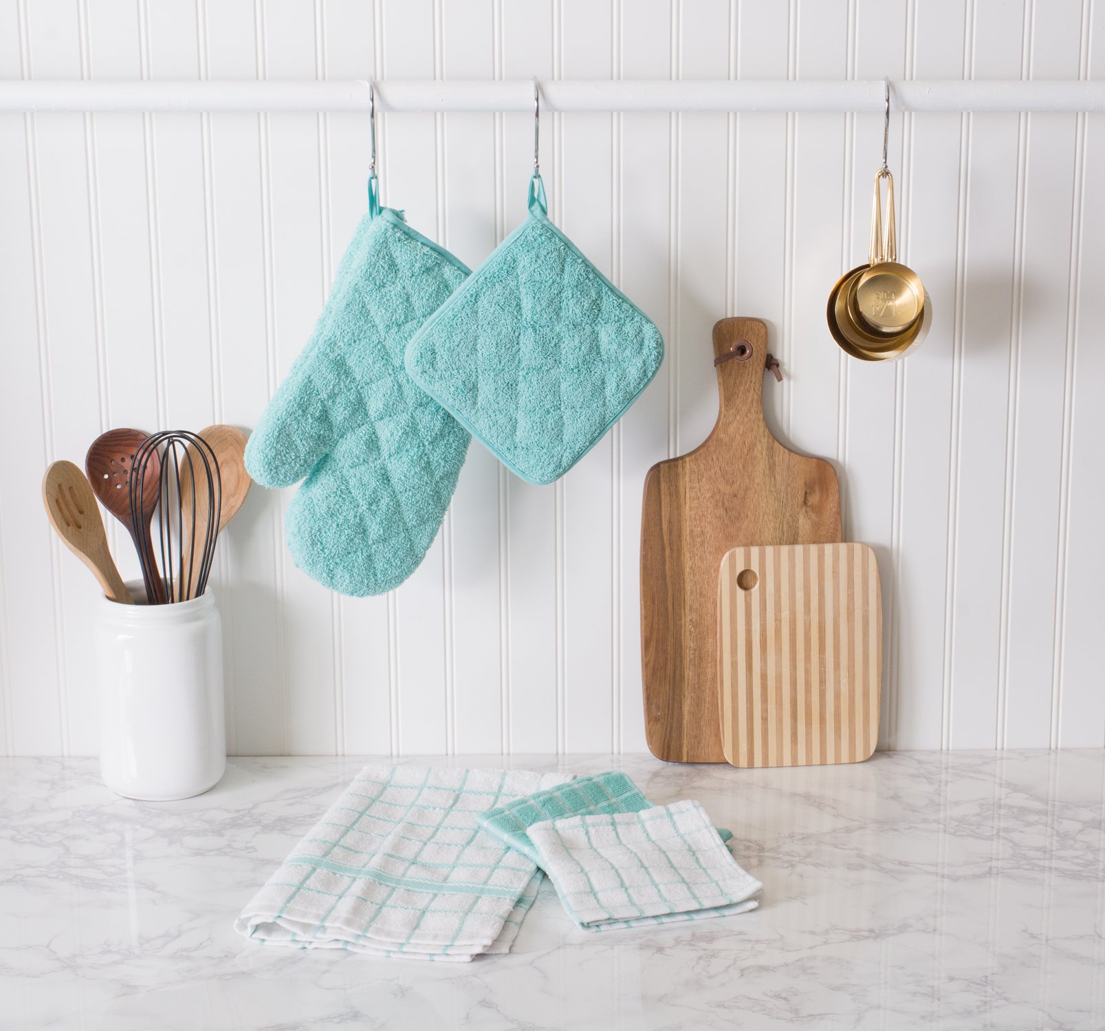 LITO Linen And Towel Quilted Double Oven Mitt Cotton Stripe Woven Co