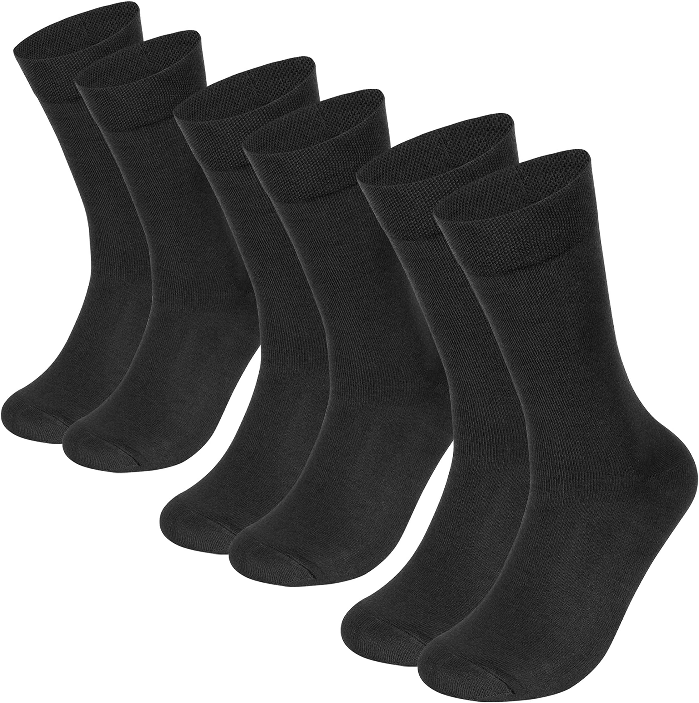 Formal/Office Crew Socks for Men Made With Premium Cotton. Reinforced Heel & Toe for Extended Durability. Ideal for all day Office Use - Pack of 3