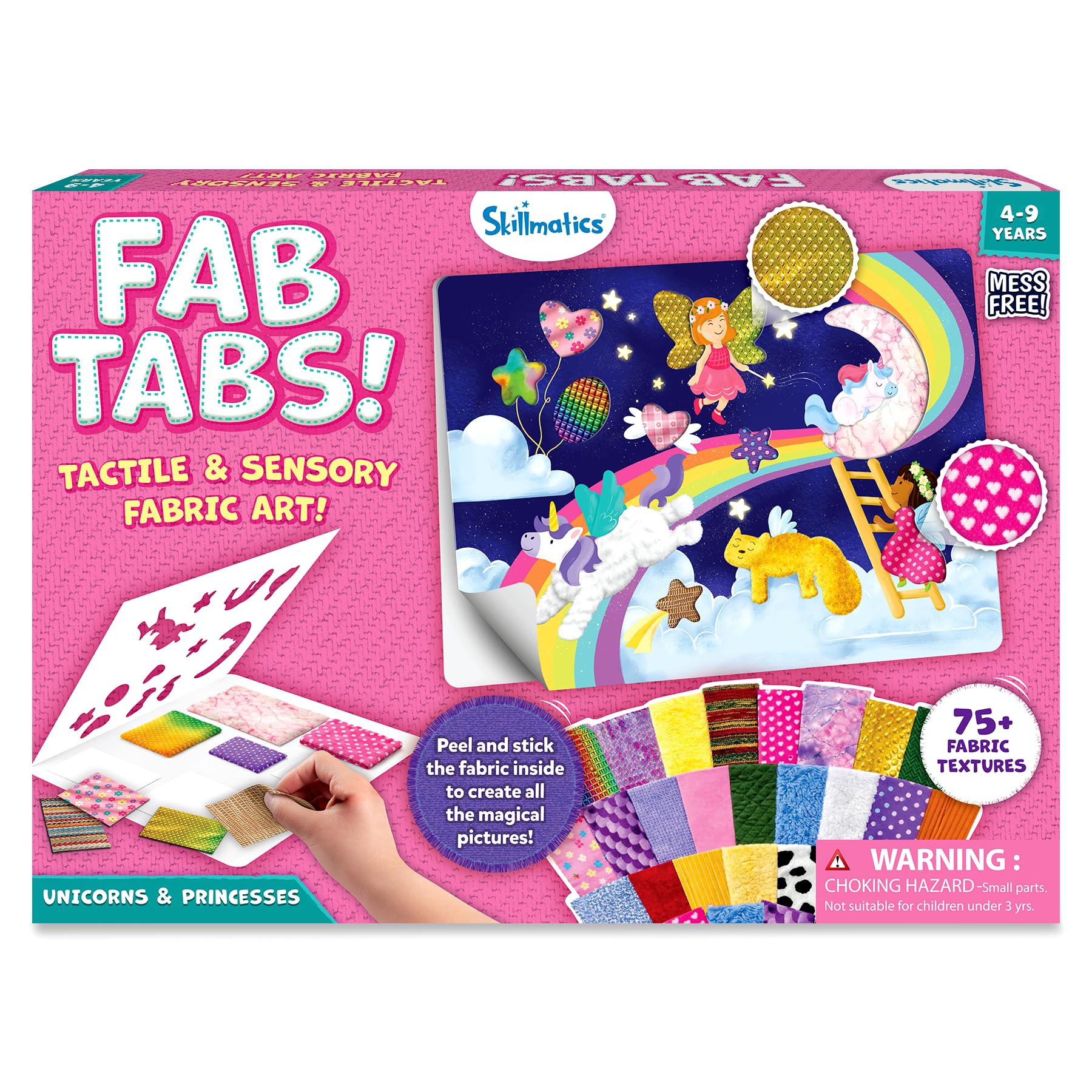 Skillmatics Fab Tabs – Unicorns & Princesses, Sensory & Tactile Fabric Art