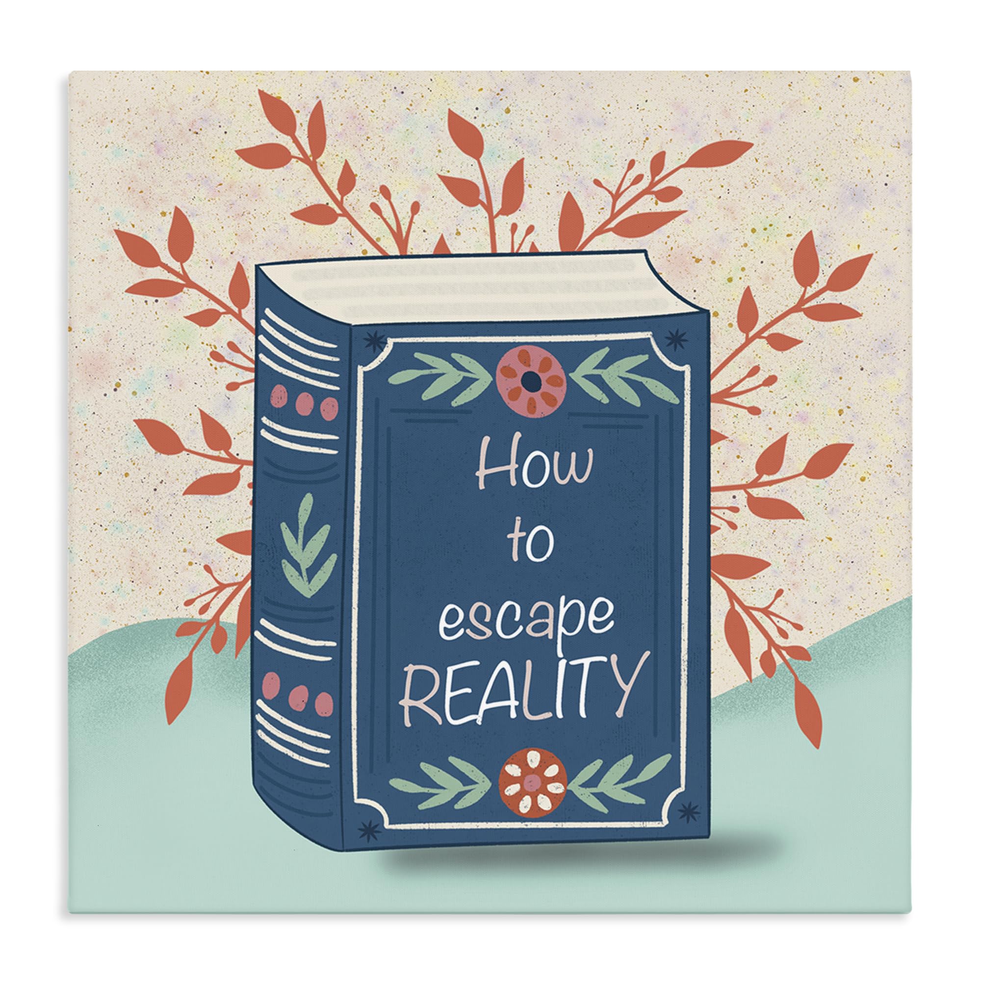 Stupell Industries Unframed Bookish Fantasy Escape Reality, 17 X 17 Inch Canvas Wall Art