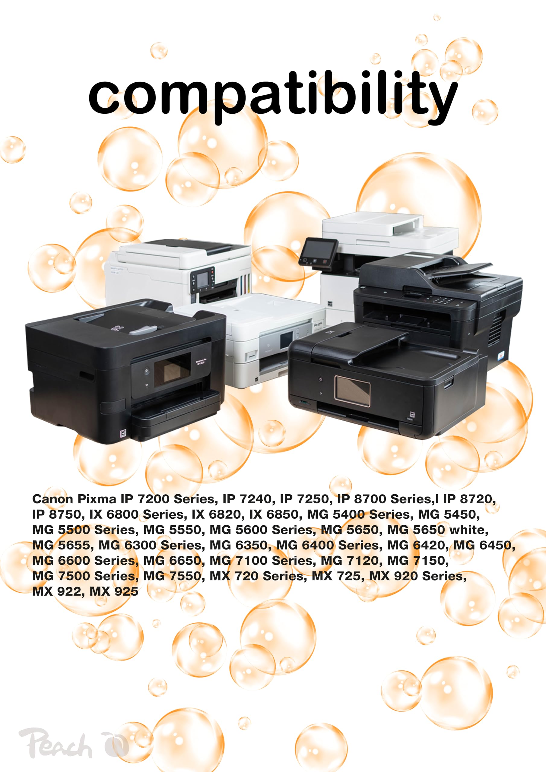 Peach Oszczędne wkłady atramentowe Plus kompatybilne z Canon PGI-550, CLI-551