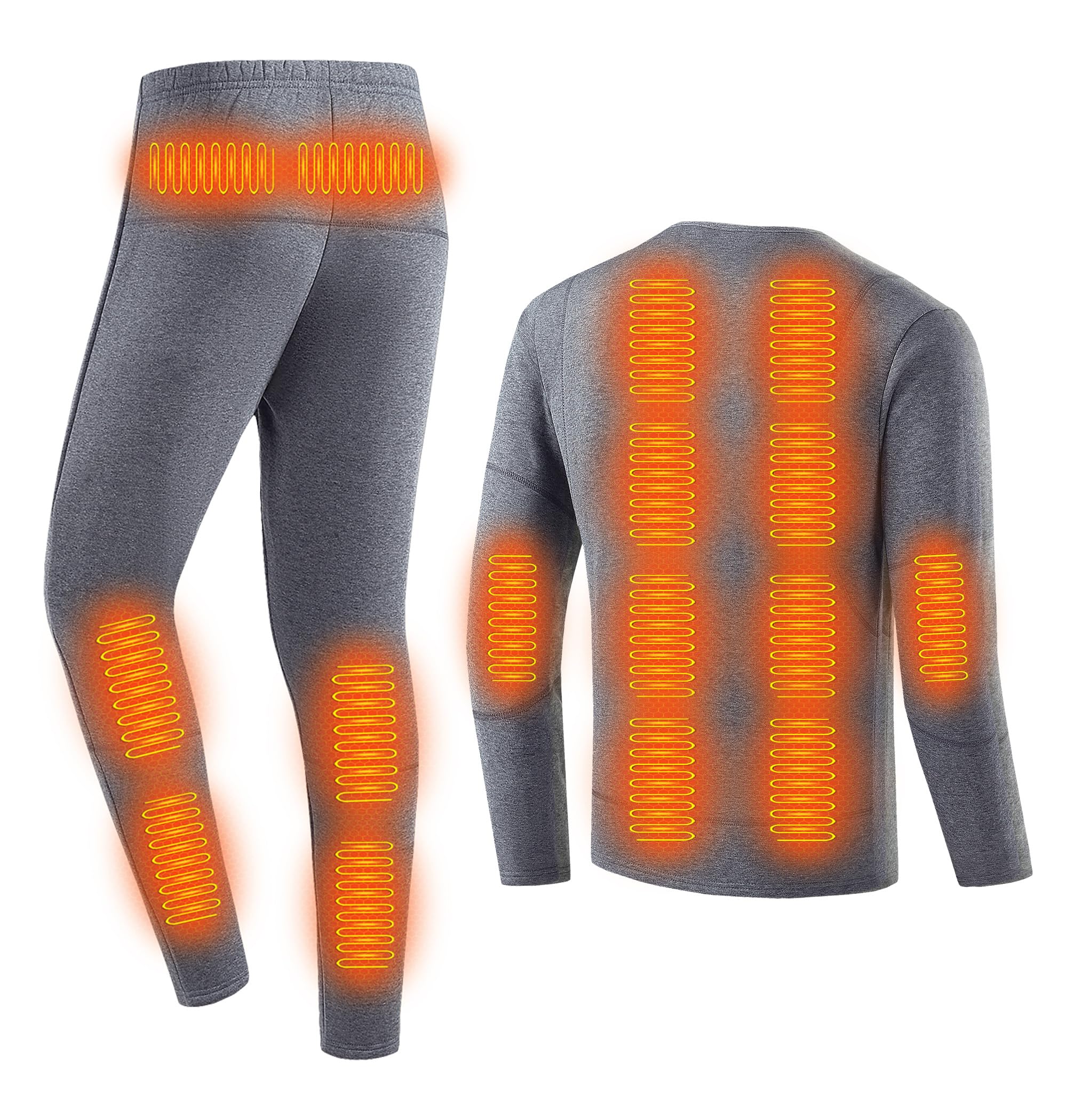 Conjunto de Ropa Interior térmica para Hombre, 28 Zonas de calefacción, Camiseta Interior térmica, Pantalones y Calzoncillos Largos de Invierno para Caza.