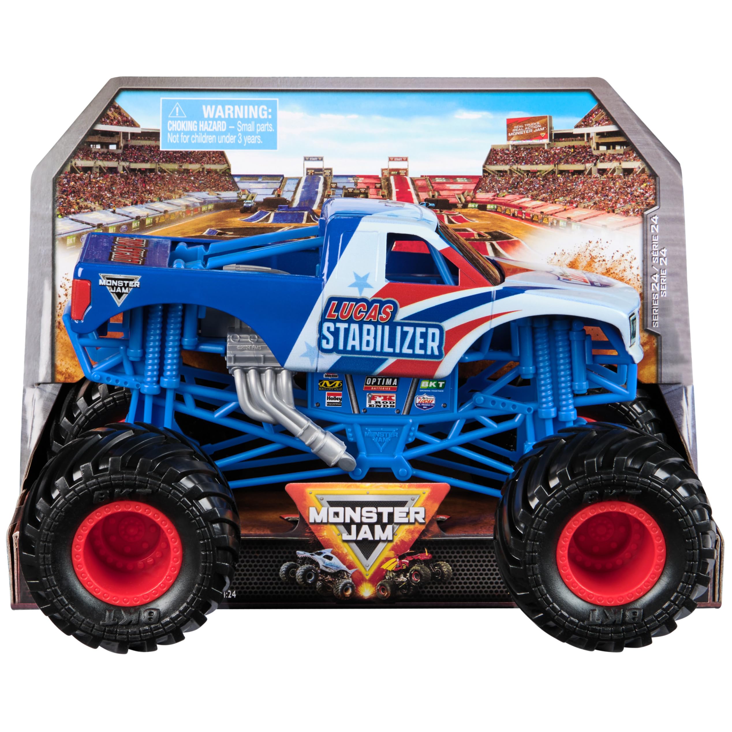 Monster Jam, Official Lucas Stabilizer Monster Truck, Collector Die-Cast Vehicle, 1:24 Scale, Kids Toys for Boys and Girls Ages 3 and up