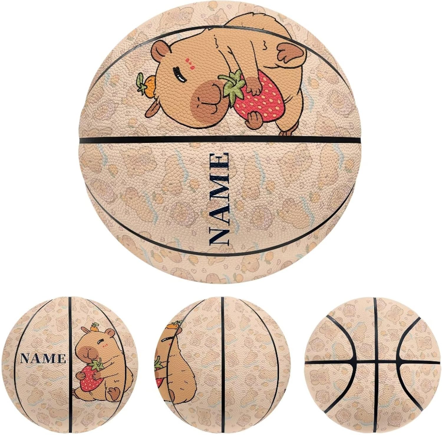 COEQINE Size 5/7 Basketball Indoor Leather Basket Ball with Custom Name Personalized Basketballs Gifts for Sport Lover