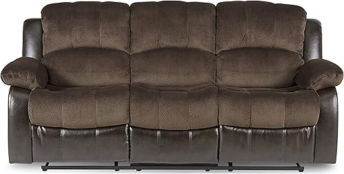 Miniatura 20 de Lexicon Humphreys - Sofá reclinable doble de piel sintética suave, lengüeta de extracción manual, soporte de pared, espuma de alta densidad, marco