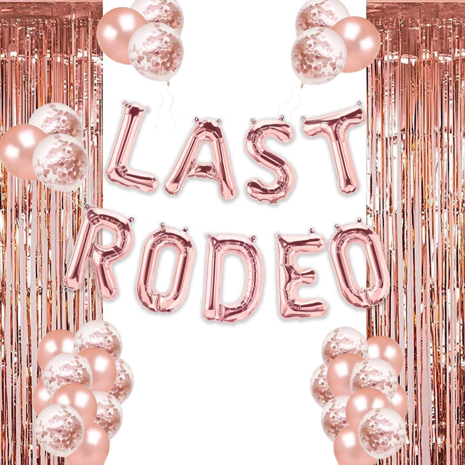Bachelorette Party Decorations Western Theme Last Rodeo Bachelorette Party Decorations Balloon Multicolor Curtains Bridal Shower Party Decorations Supplies (LAST RODEO Black