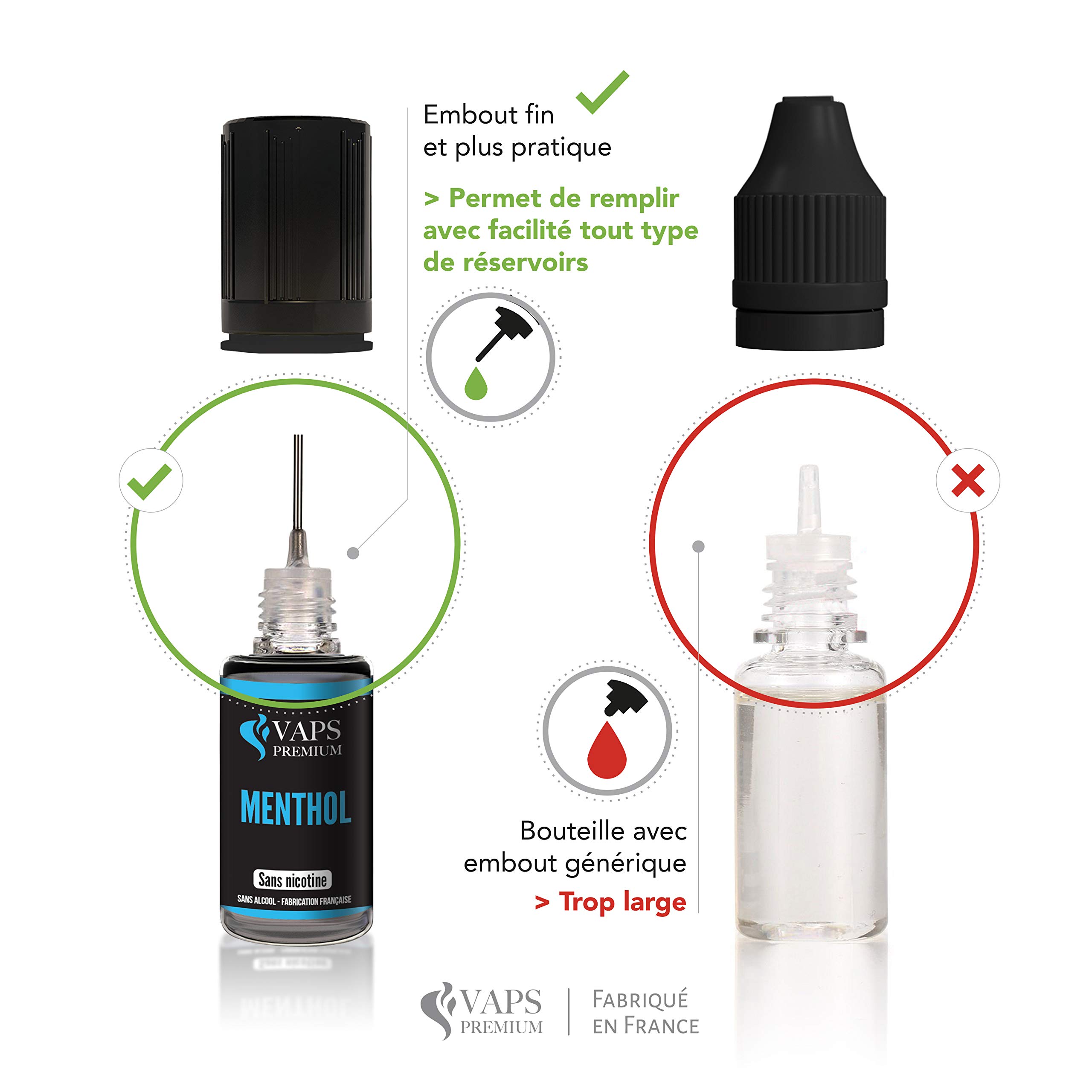 Vaps Premium - E-liquide Menthol - Arme Naturel - 5 x flacons de 10 ml -  00 mg - Sans nicotine ni tabac : Amazon.fr: High-Tech